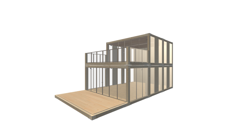Holzmodule / Holzmodule Woodline - PREFAB 216 - Screenshot - Vorne Rechts