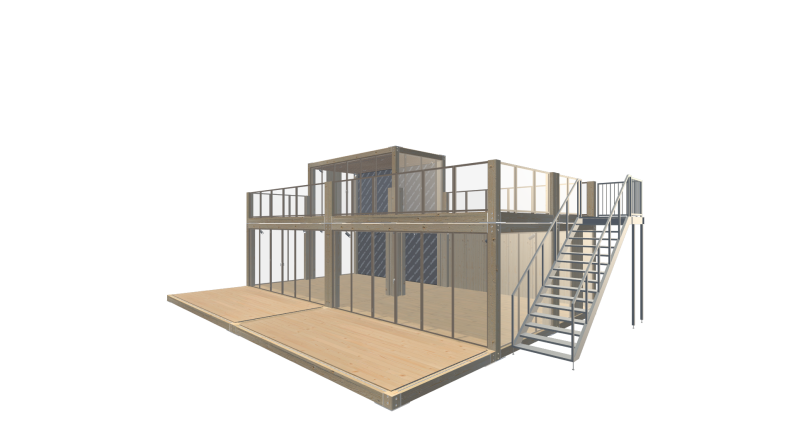 Holzmodule / Holzmodule Woodline - PREFAB 218 - Vorne Rechts Holzmodule / Holzmodule Woodline - PREFAB 218 - Screenshot - Vorne Rechts