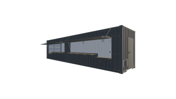 40 Fuß HighCube Kiosk Container - Vorne Rechts Screenshot - Vorne Rechts