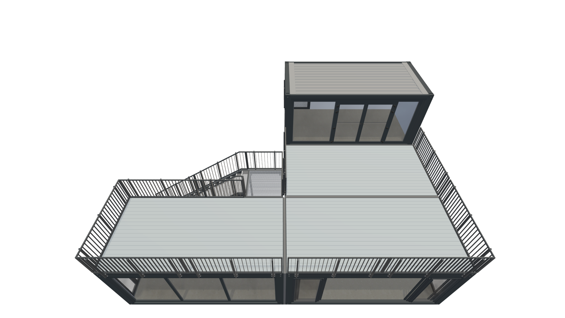 Pop-up Gastro – Doppelstock-Restaurant mit Dachterrasse Screenshot - Schräg Oben