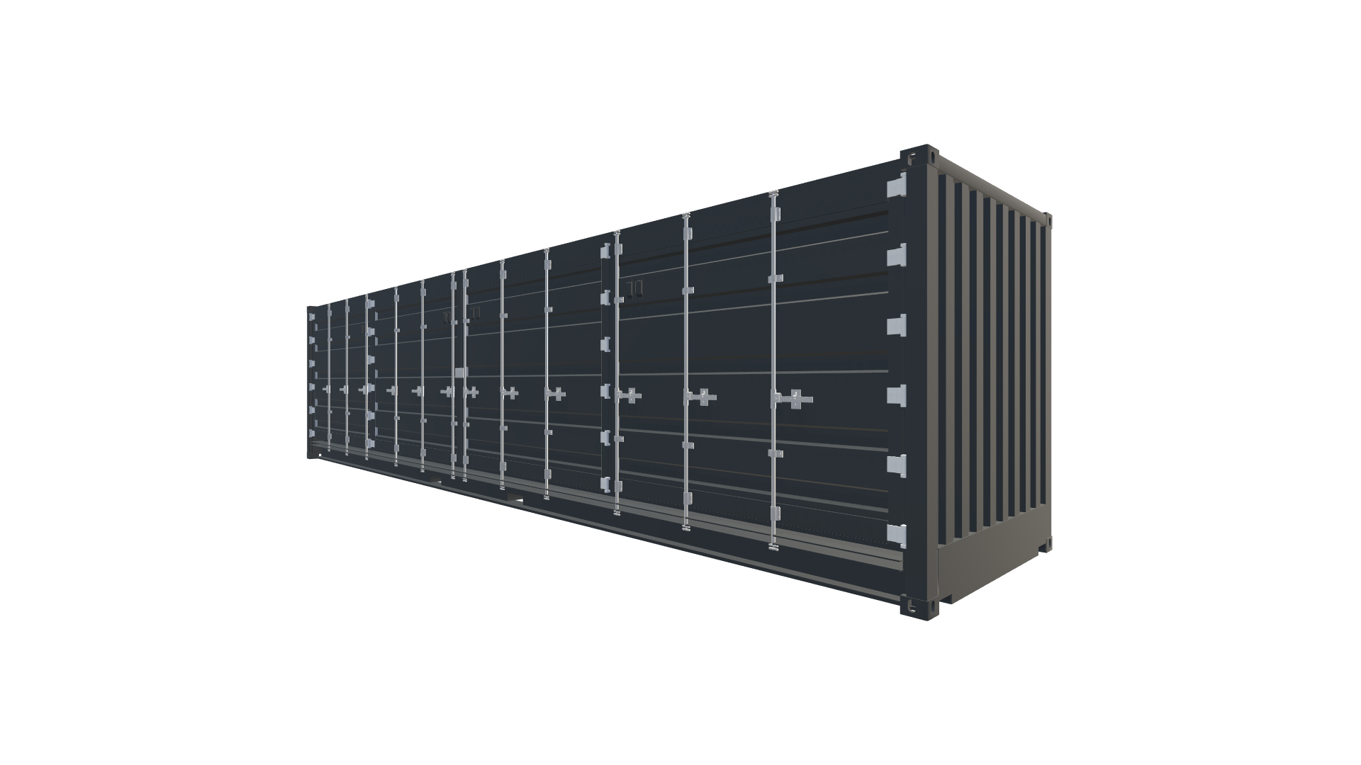 40 Fuß High Cube Open Side Container Screenshot - Vorne Rechts