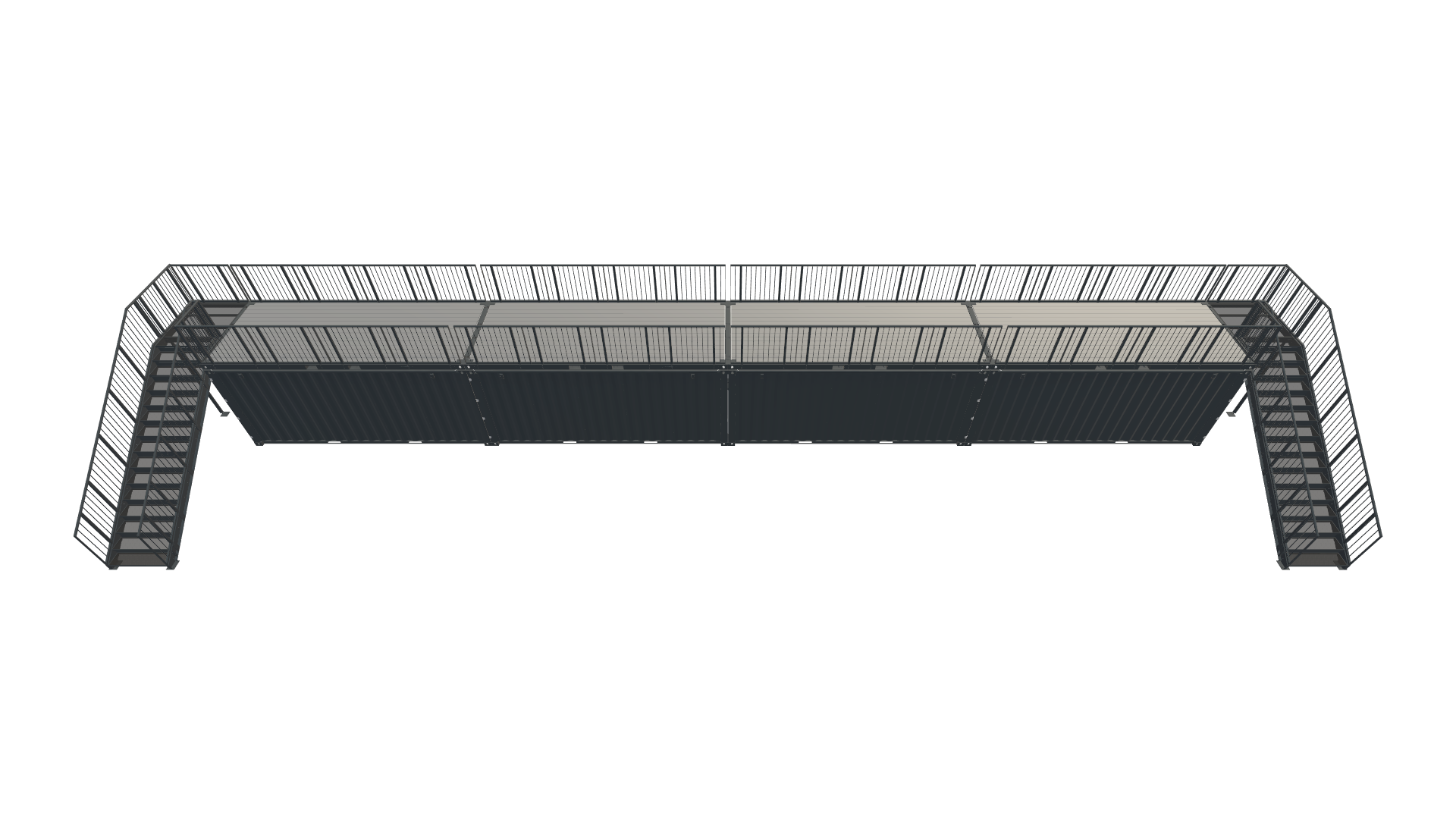 VIP-Tribüne auf Seecontainer-Basis Screenshot - Schräg Oben