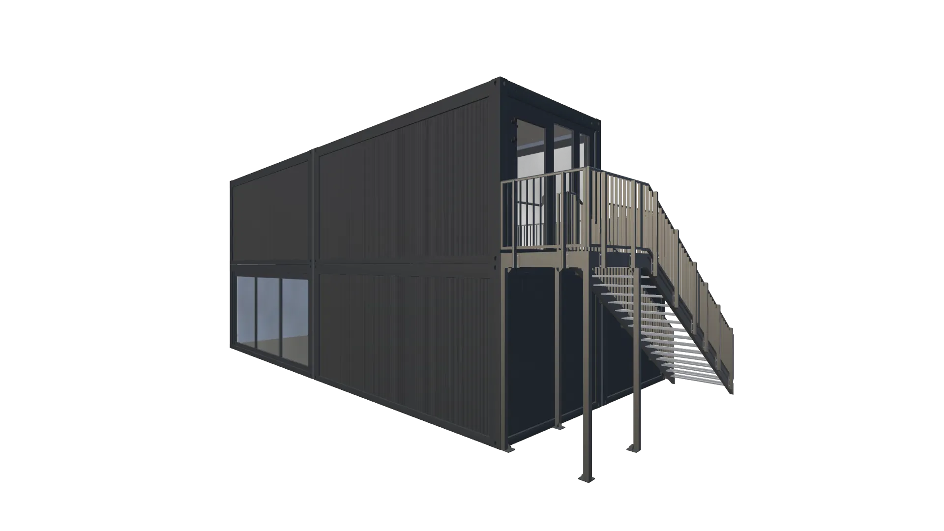Messecontainer Premium-Lounge – Doppelstock-System Screenshot - Hinten Links Messecontainer Premium-Lounge – Doppelstock-System Screenshot - Hinten Links