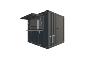 unitainer.event | 8 Fuß Kiosk Container - Foto Screenshot - Vorne Rechts