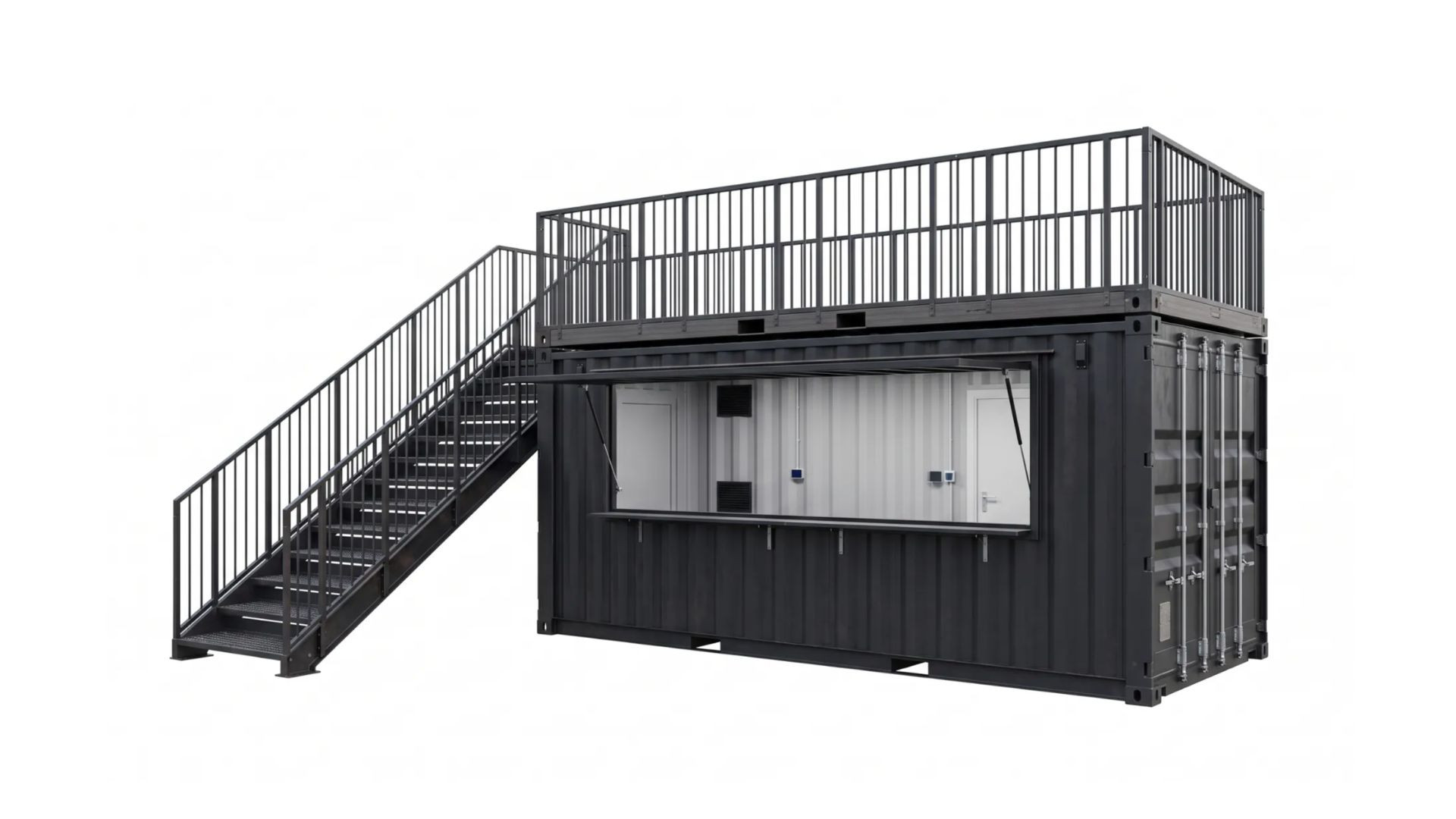 20 Fuß Kiosk Container mit Dachterrasse