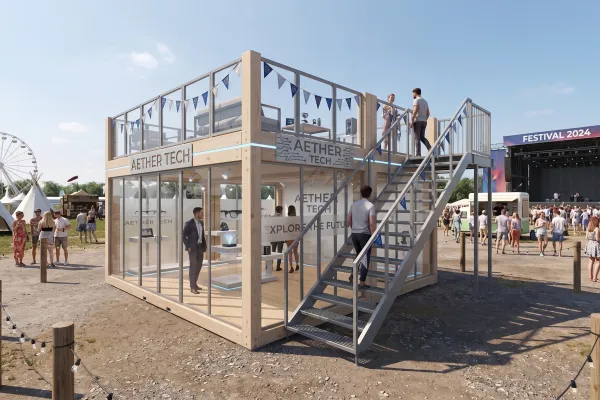 Festivalcontainer Tech-Cube „Aether“ - Foto Festivalcontainer Tech-Showroom „Aether Cube“