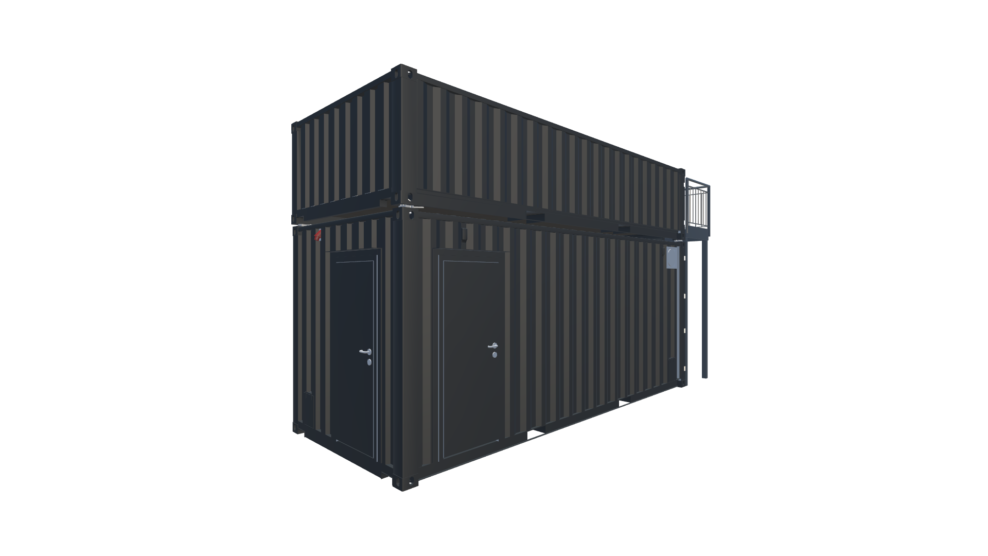 Getränke-Festivalcontainer „Volt.age“ – Eventmodul mit Dachterrasse Screenshot - Hinten Rechts