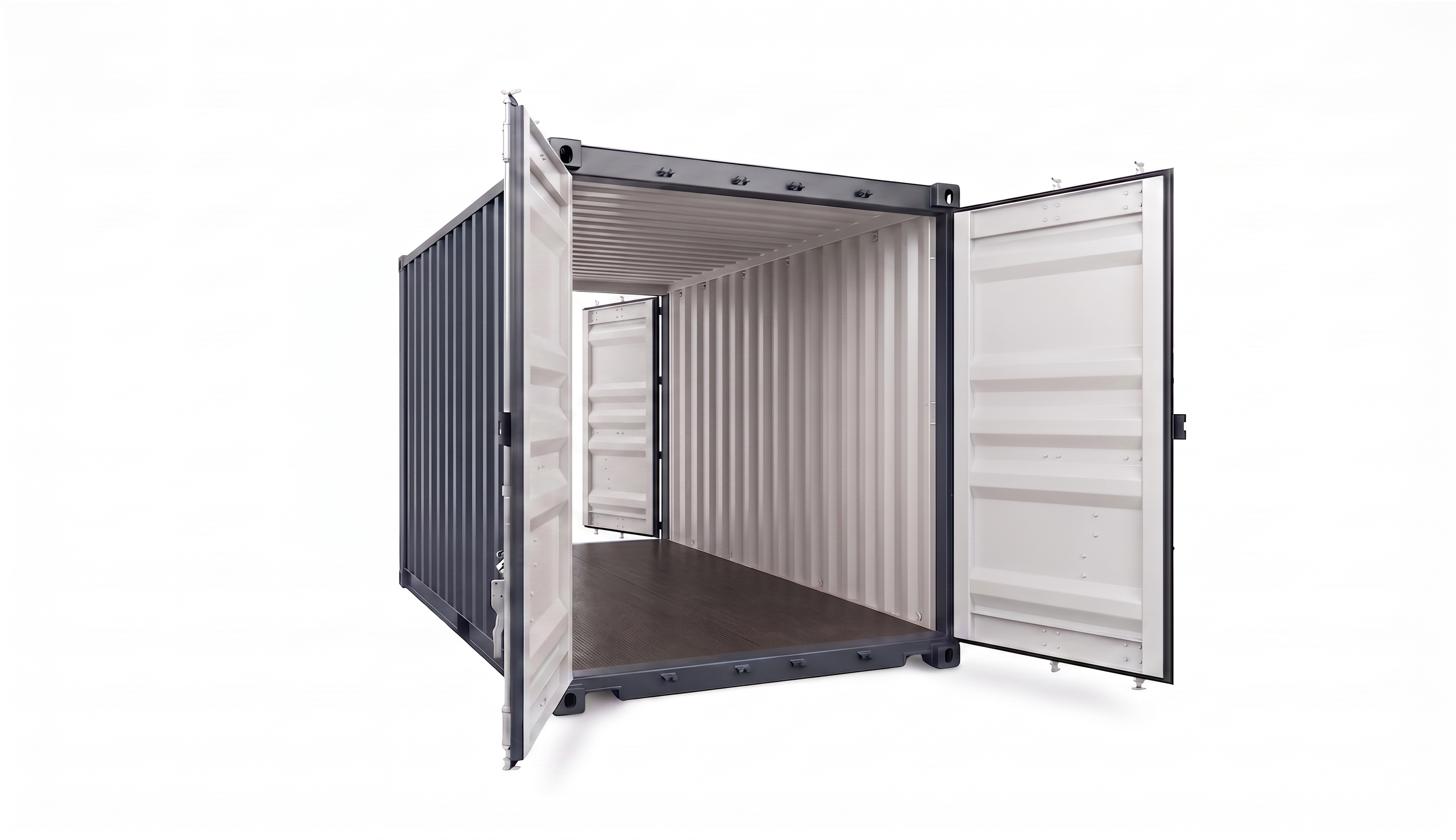 Schwarzer 10 Fuß Double Door Container aus Corten-Stahl mit doppelten Flügeltüren für beidseitigen Zugang