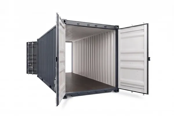 40 Fuß High Cube Double Door Container - Foto Anthrazitfarbener 40ft High Cube Double Door Tunnelcontainer für Event-Logistik und Kulissenbau