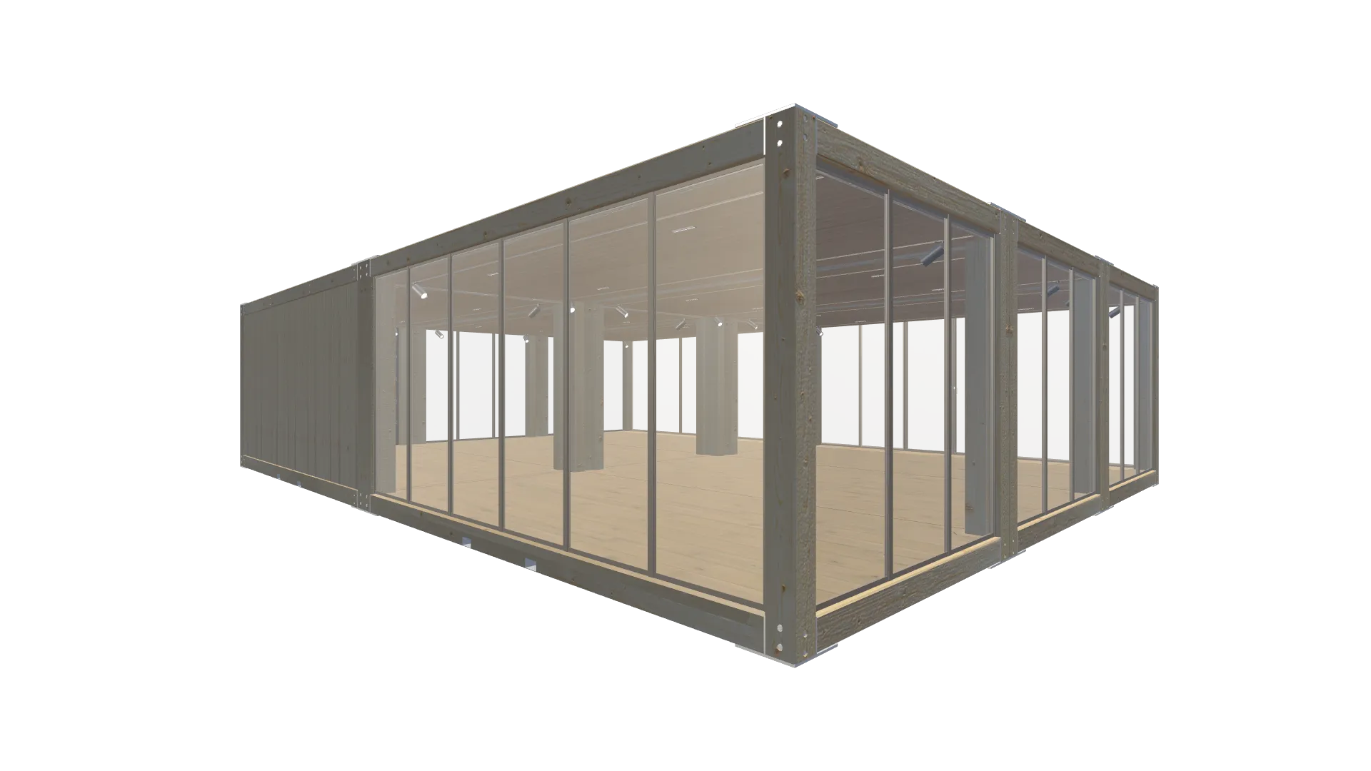 Pop-up Store Interior & Design – Modularer Holz-Pavillon Screenshot - Hinten Links Pop-up Store Interior & Design – Modularer Holz-Pavillon Screenshot - Hinten Links