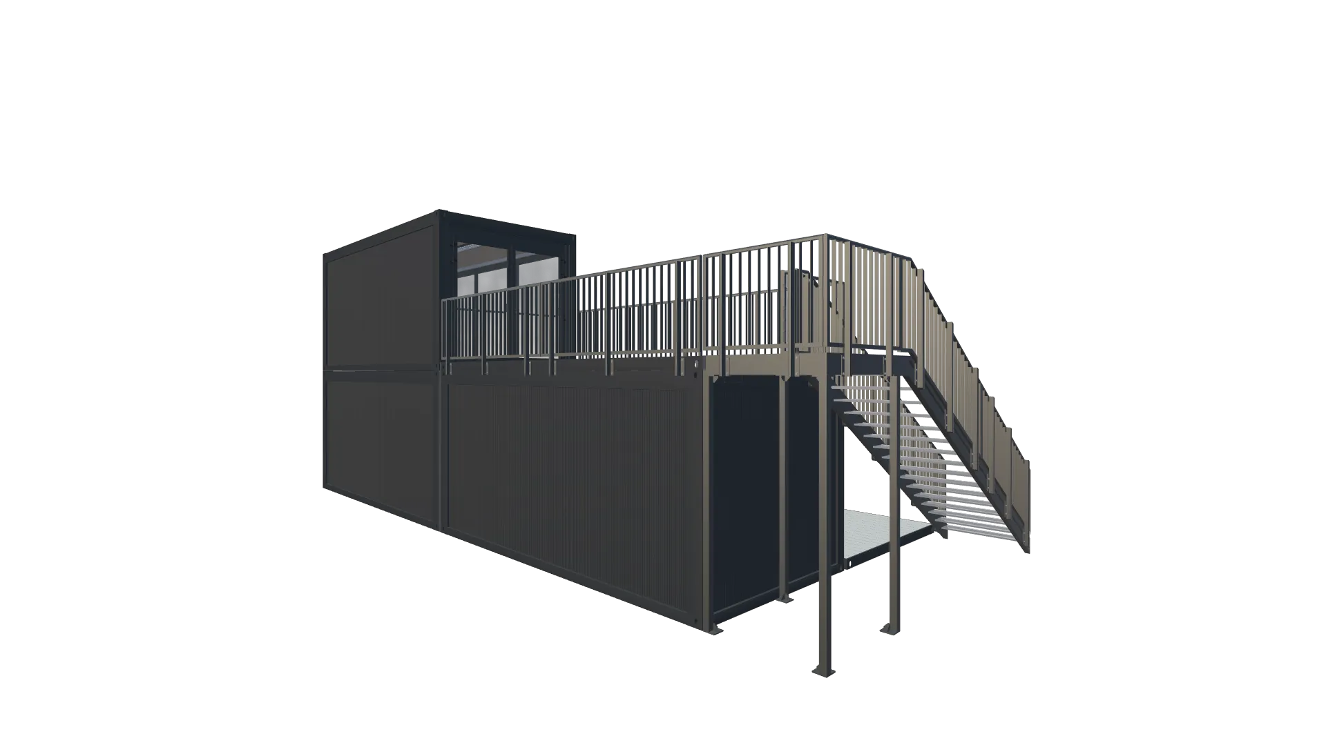 Roadshow-Container "Urban" – Modulare Event-Lounge mit Dachterrasse Screenshot - Hinten Links Roadshow-Container "Urban" – Modulare Event-Lounge mit Dachterrasse Screenshot - Hinten Links