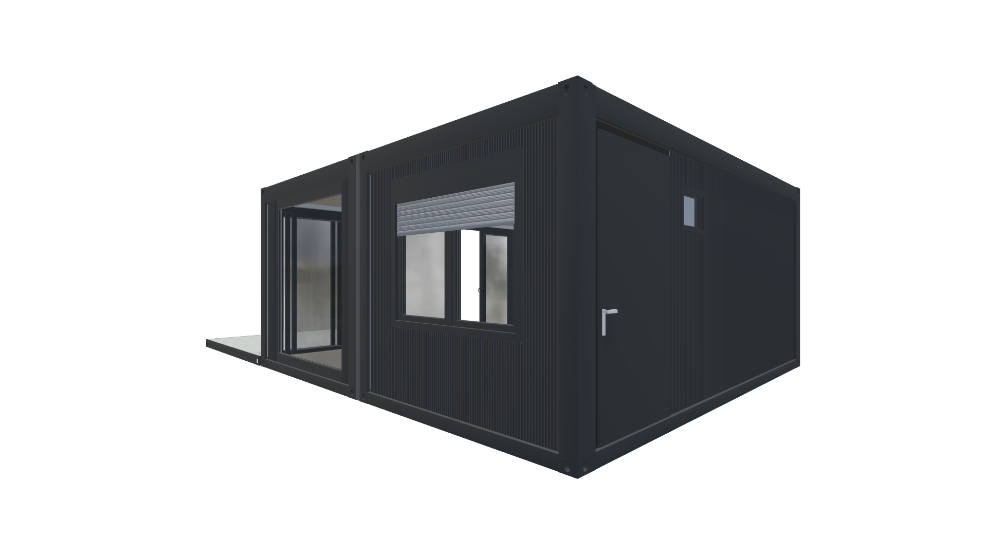 Glamping-Container Premium – Modulares Hotel- & Wohnmodul Screenshot - Vorne Links