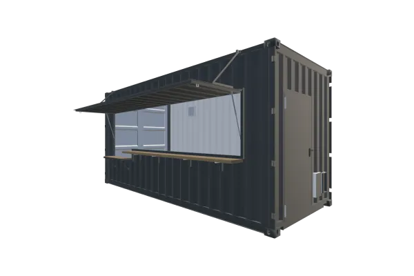 20 Fuß HighCube Kiosk Container - Foto Screenshot - Vorne Rechts