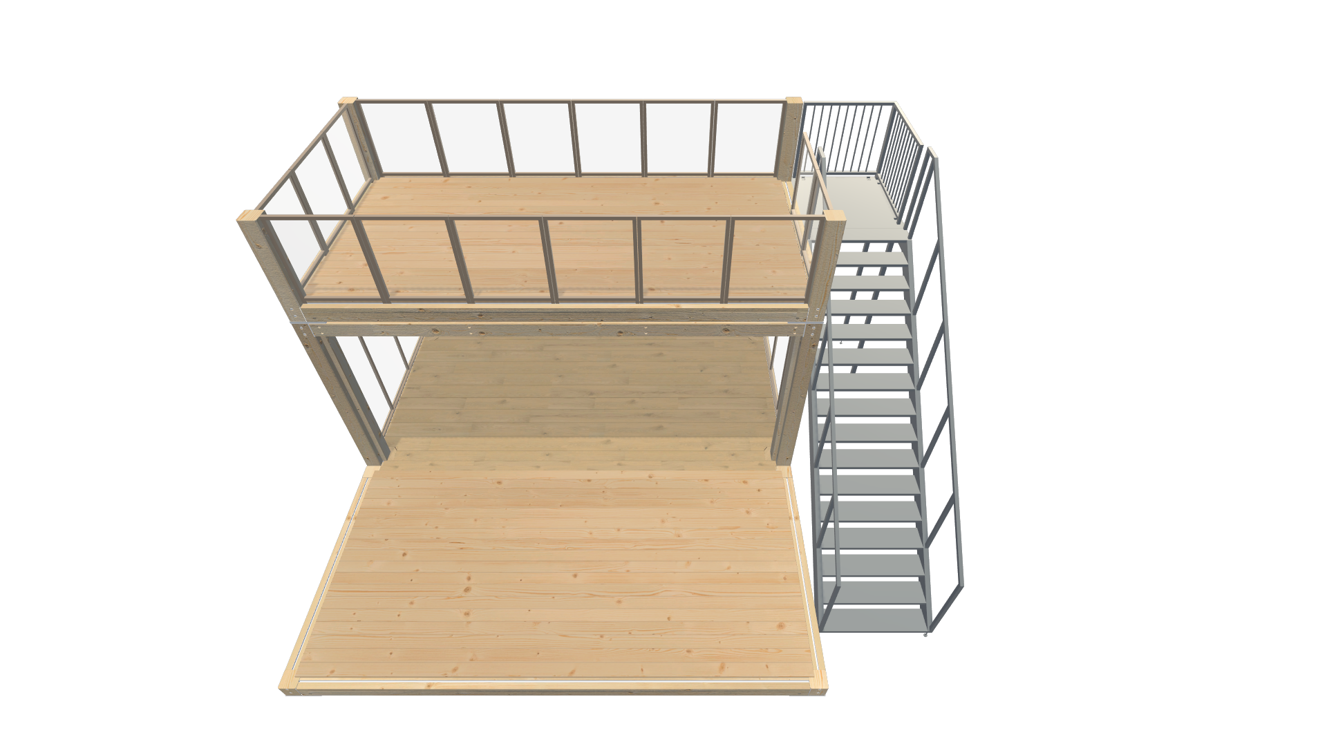 Gastro-Container Holz – Café & Rooftop Screenshot - Schräg Oben