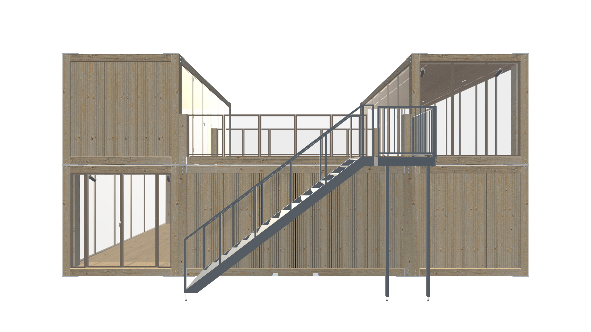 Holzmodule Woodline - PREFAB 209 - Frontal Holzmodule Woodline - PREFAB 209 - Screenshot - Frontal