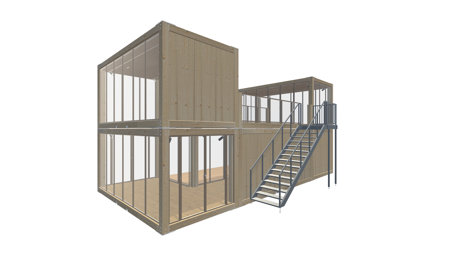 Holzmodule Woodline - PREFAB 209 - Screenshot - Vorne Links