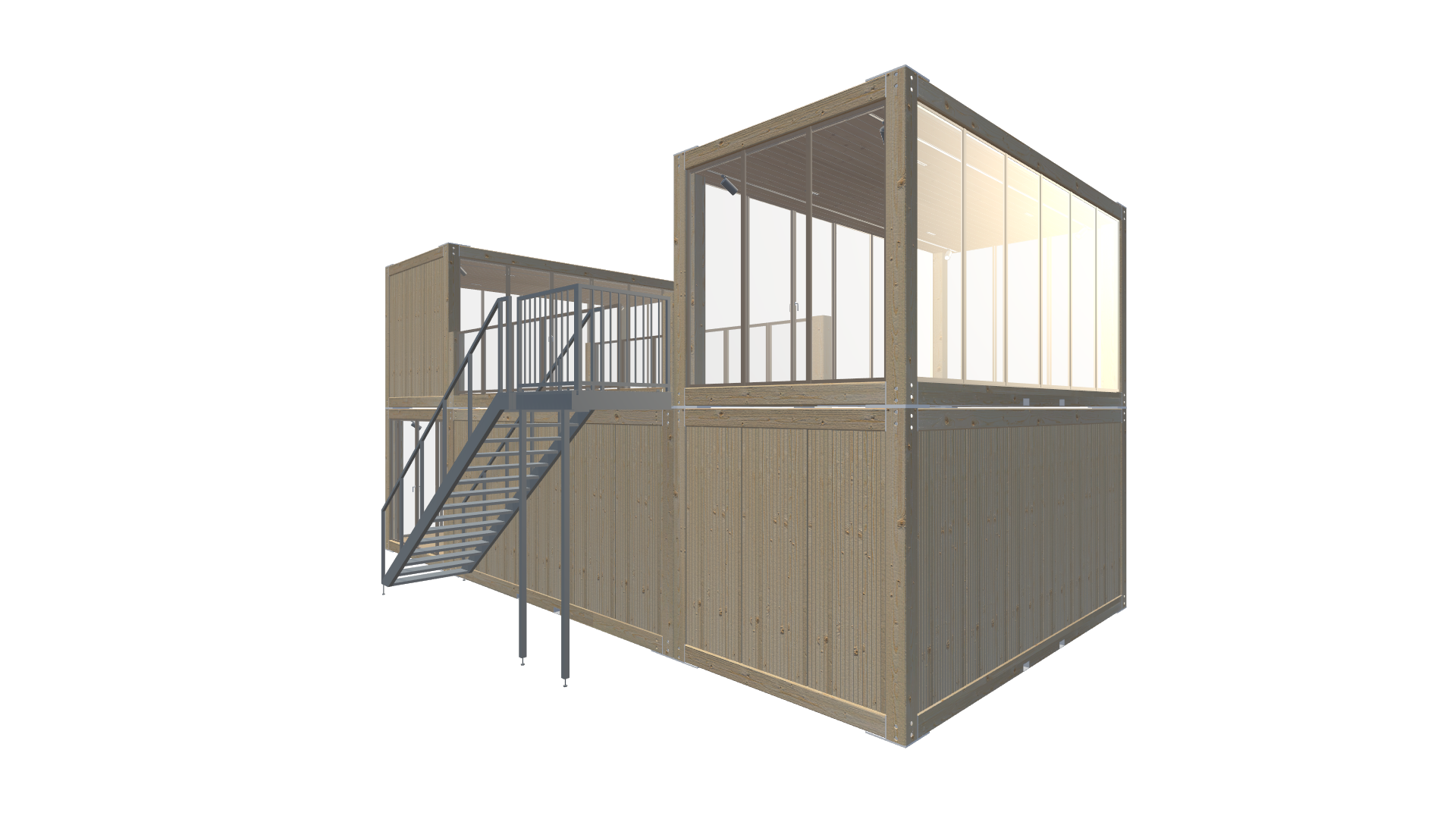 Holzmodule Woodline - PREFAB 209 - Screenshot - Vorne Rechts