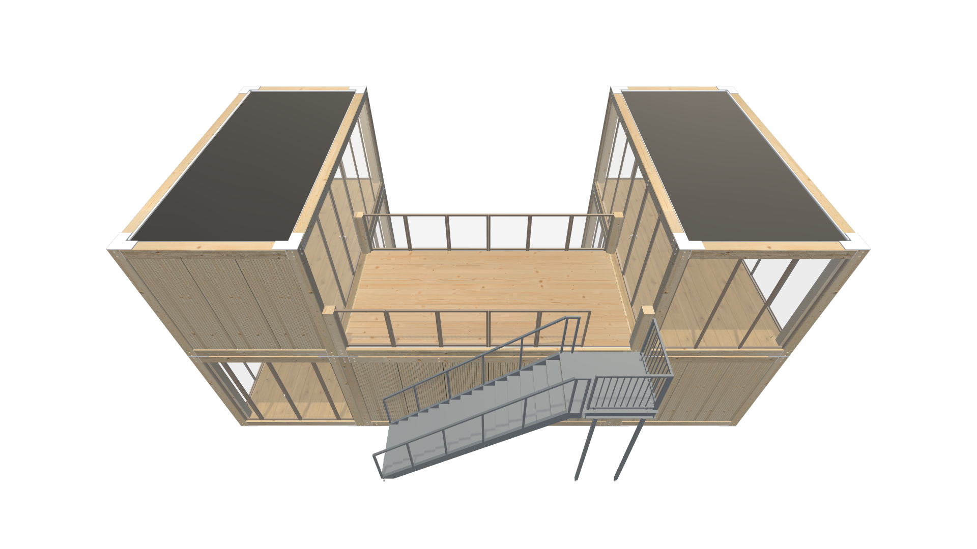 Holzmodule Woodline - PREFAB 209 - Schräg Oben Holzmodule Woodline - PREFAB 209 - Screenshot - Schräg Oben