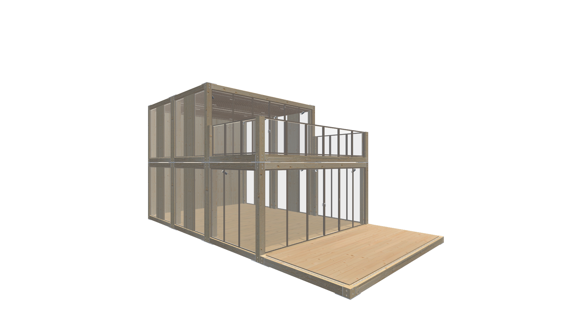 Holzmodule Woodline - PREFAB 216 - Screenshot - Vorne Links