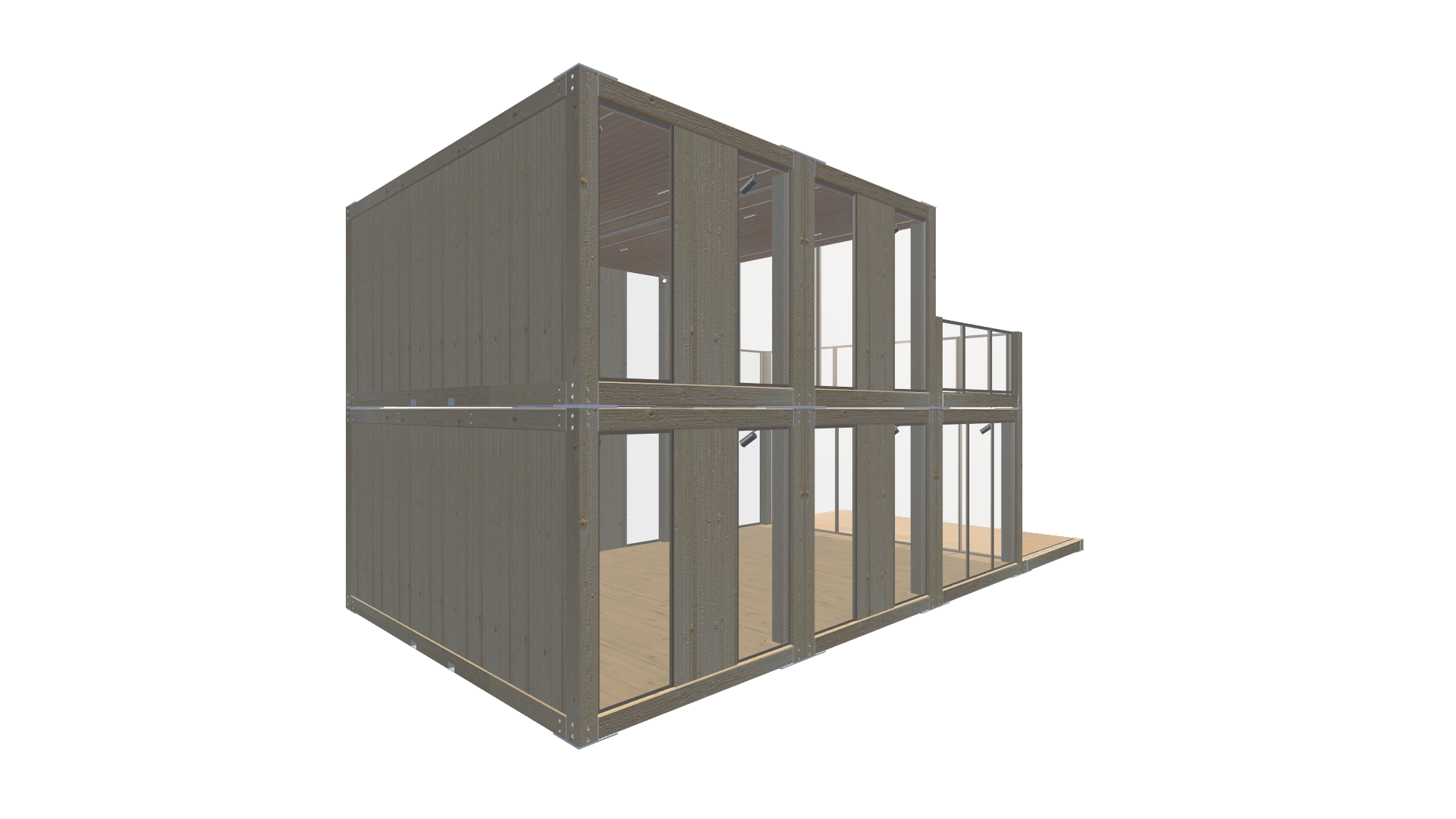 Holzmodule Woodline - PREFAB 216 - Screenshot - Hinten Links