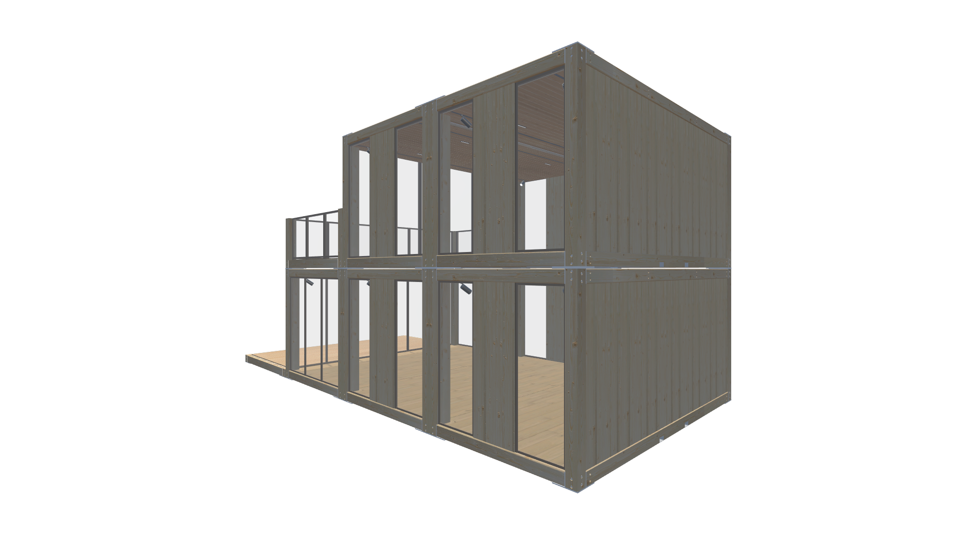 Holzmodule Woodline - PREFAB 216 - Screenshot - Hinten Rechts