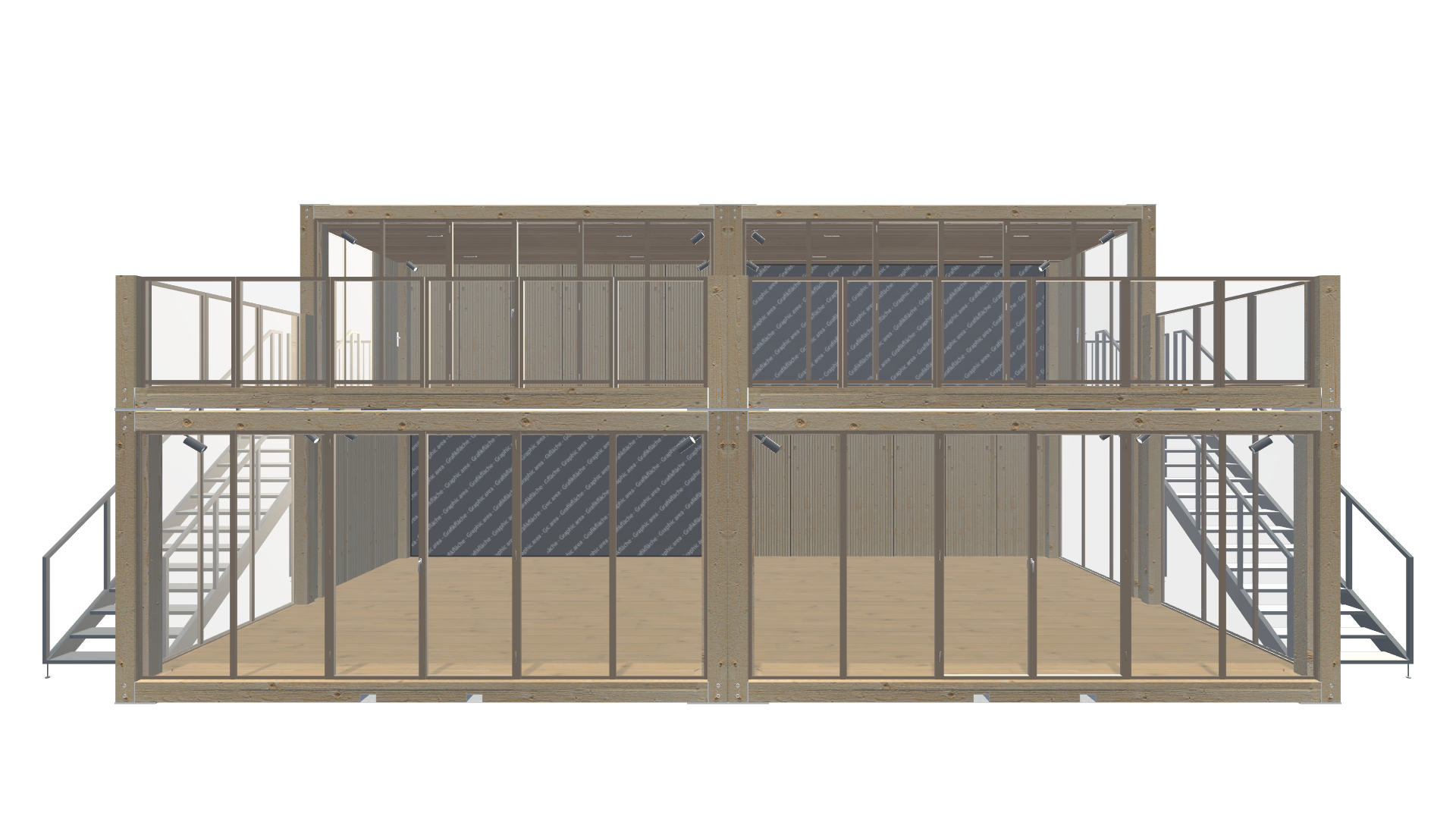Holzmodule Woodline - PREFAB 217 - Frontal Holzmodule Woodline - PREFAB 217 - Screenshot - Frontal