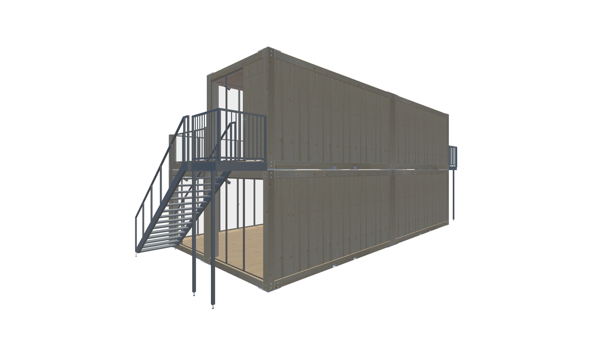 Holzmodule Woodline - PREFAB 217 - Screenshot - Hinten Rechts