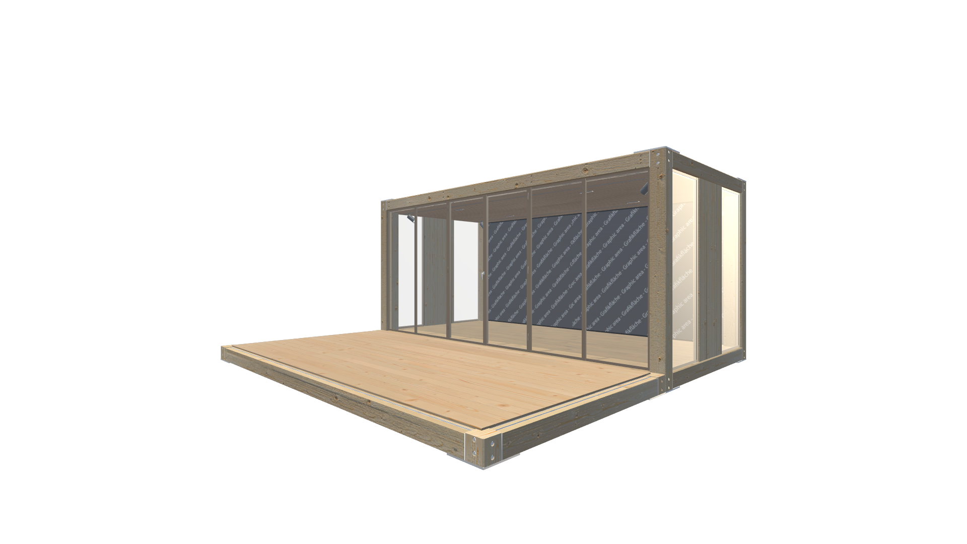 Holzmodule Woodline - PREFAB 206 - Screenshot - Vorne Rechts