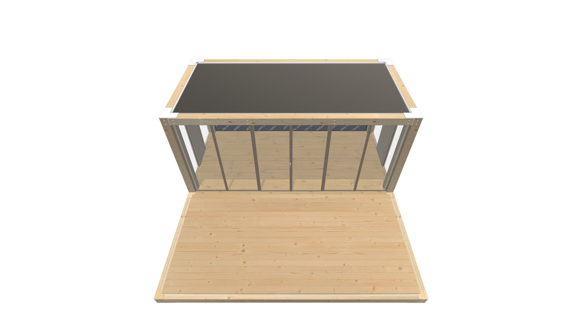 Holzmodule Woodline - PREFAB 206 - Screenshot - Schräg Oben