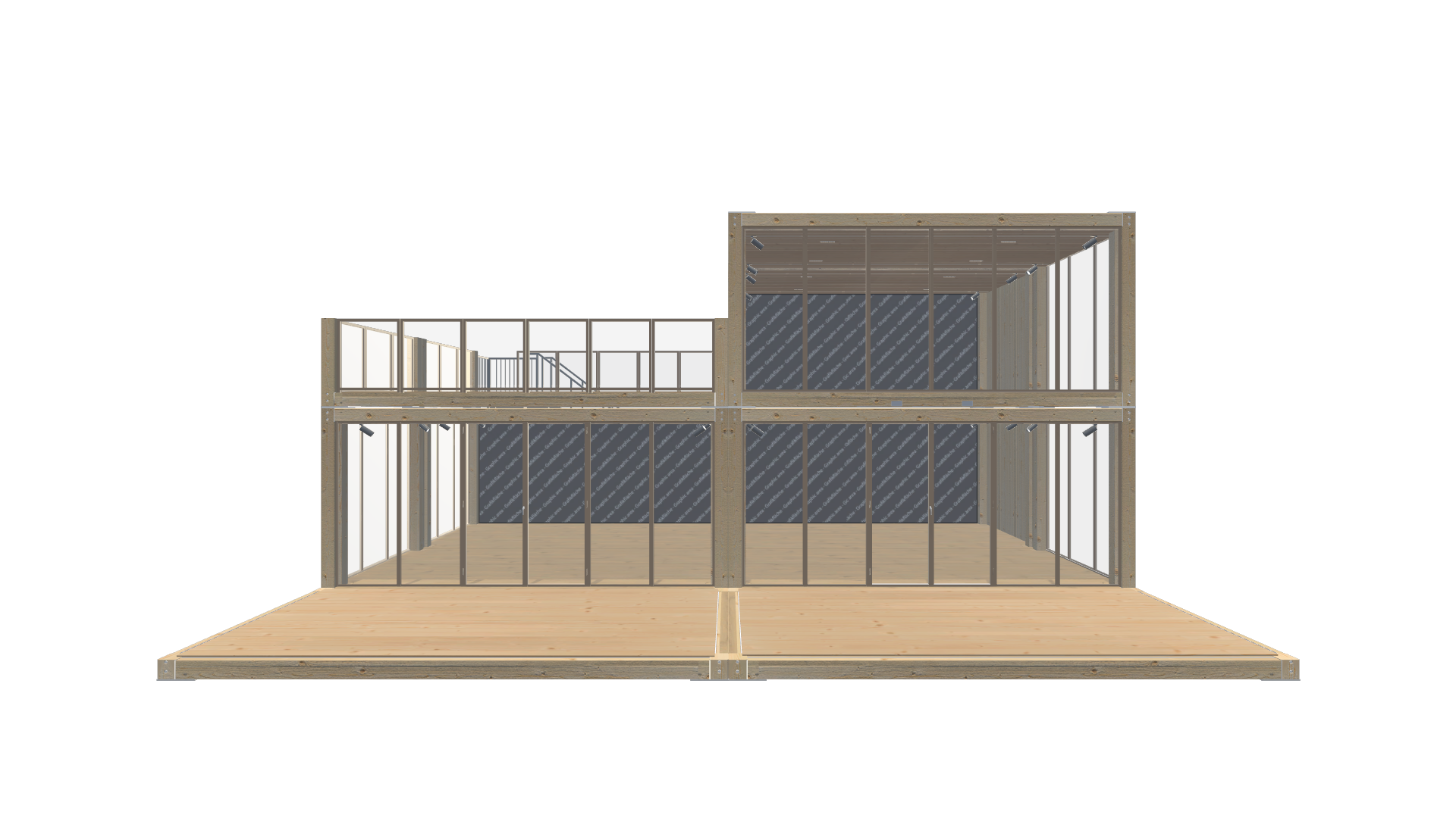 Holzmodule Woodline - PREFAB 207 - Frontal Holzmodule Woodline - PREFAB 207 - Screenshot - Frontal