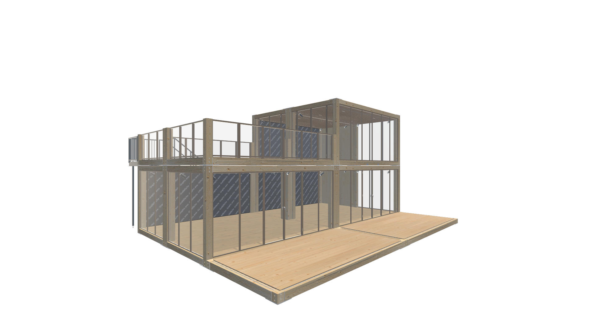 Holzmodule Woodline - PREFAB 207 - Screenshot - Vorne Links