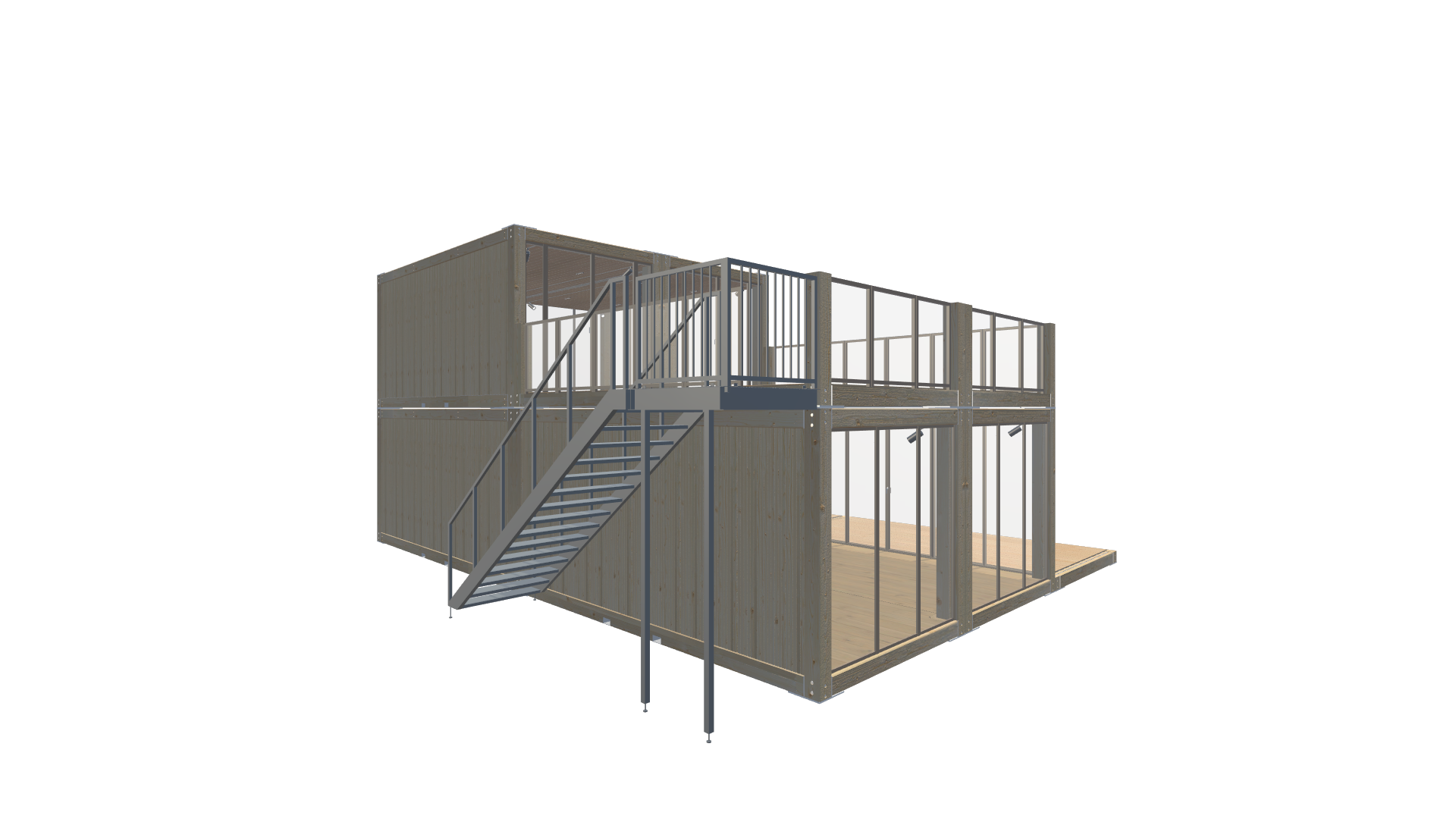 Holzmodule Woodline - PREFAB 207 - Screenshot - Hinten Links