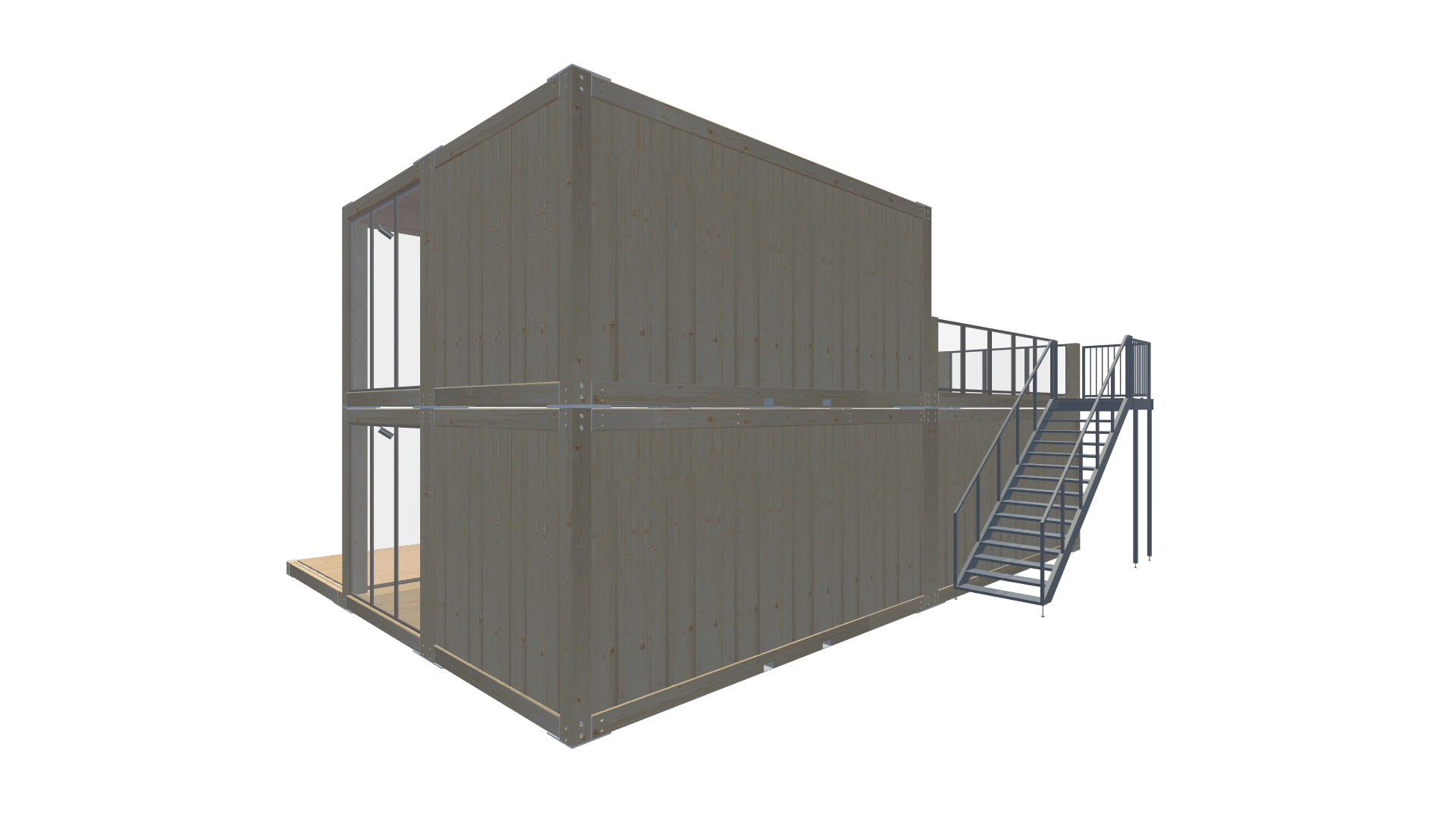 Holzmodule Woodline - PREFAB 207 - Screenshot - Hinten Rechts