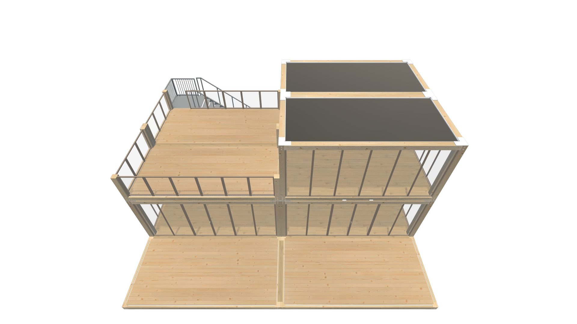 Holzmodule Woodline - PREFAB 207 - Schräg Oben Holzmodule Woodline - PREFAB 207 - Screenshot - Schräg Oben