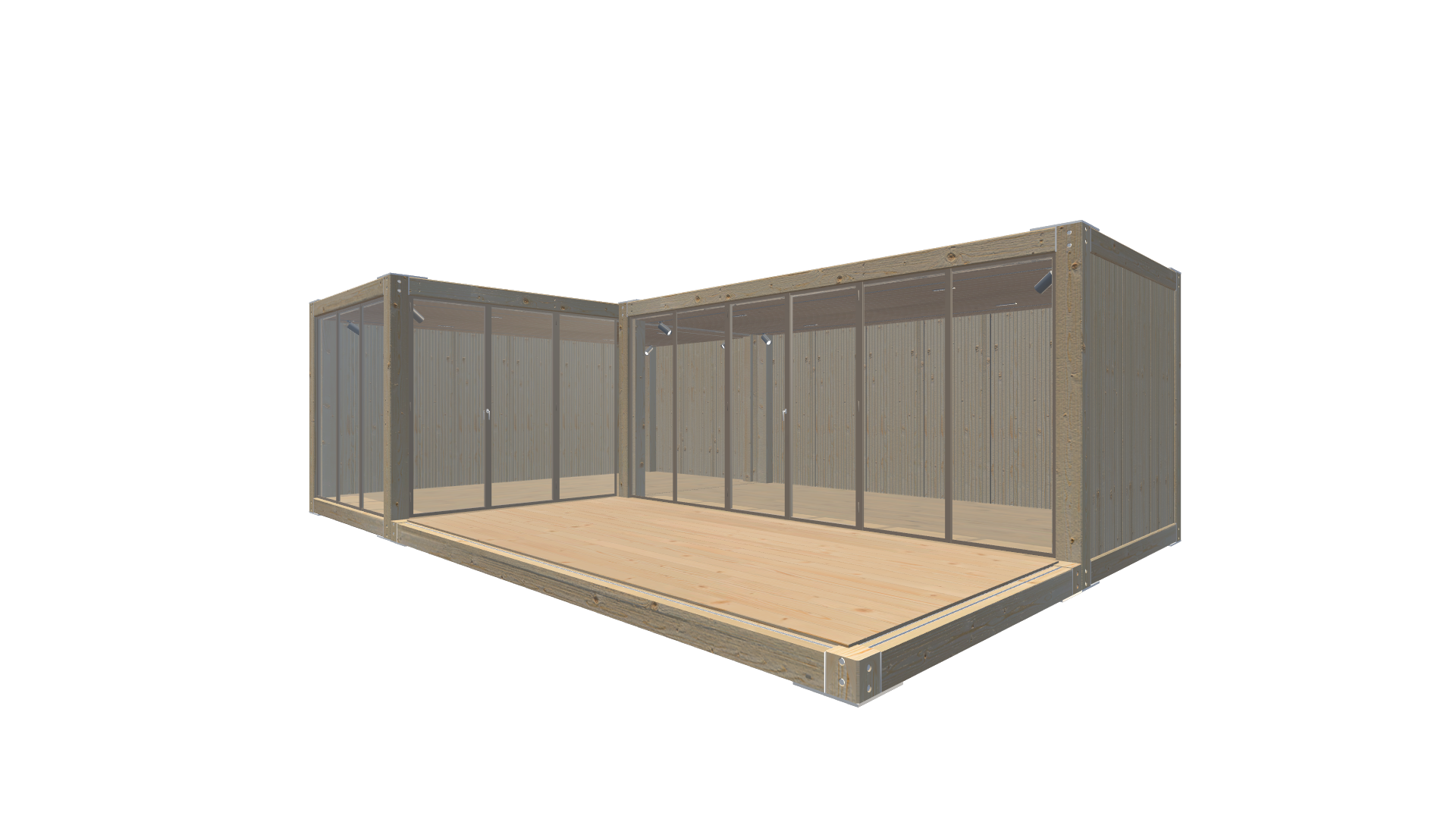 Holzmodule Woodline - PREFAB 214 - Screenshot - Vorne Rechts