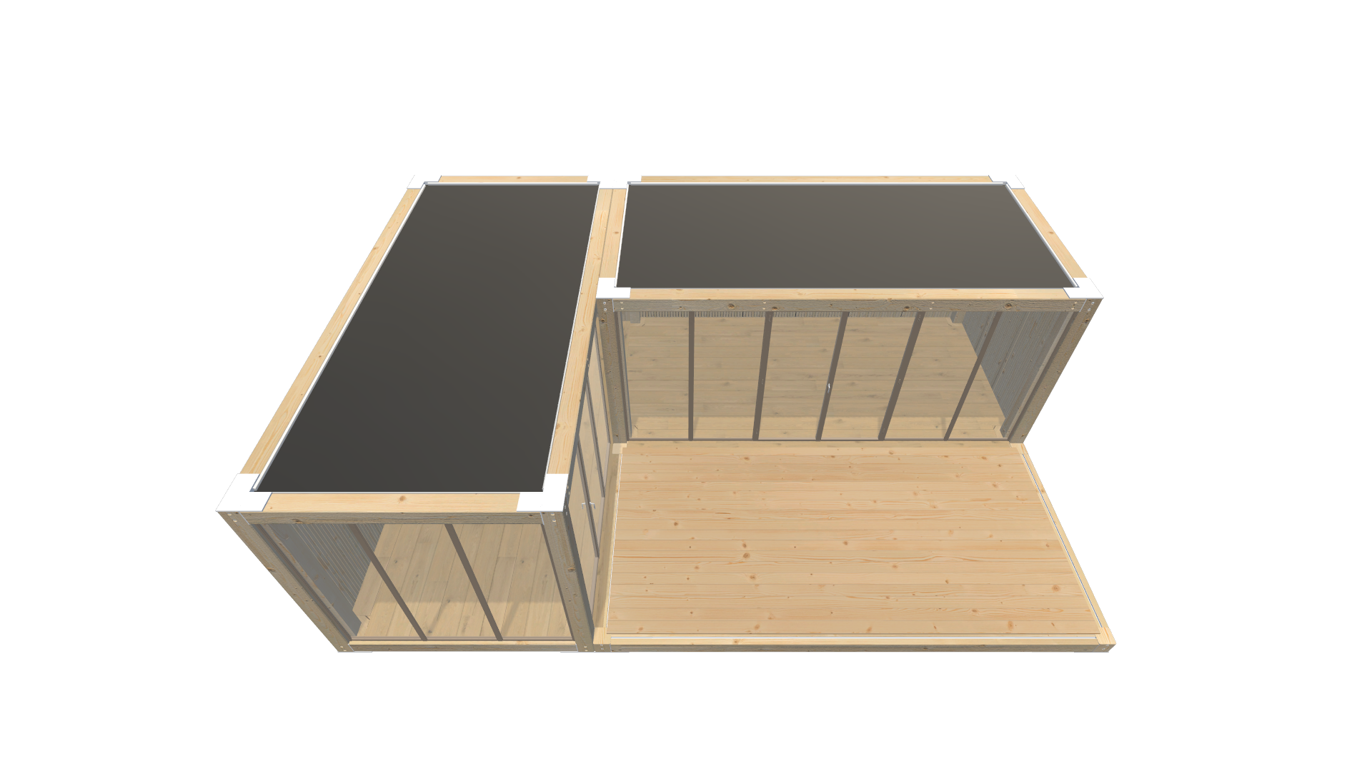 Holzmodule Woodline - PREFAB 214 - Screenshot - Schräg Oben