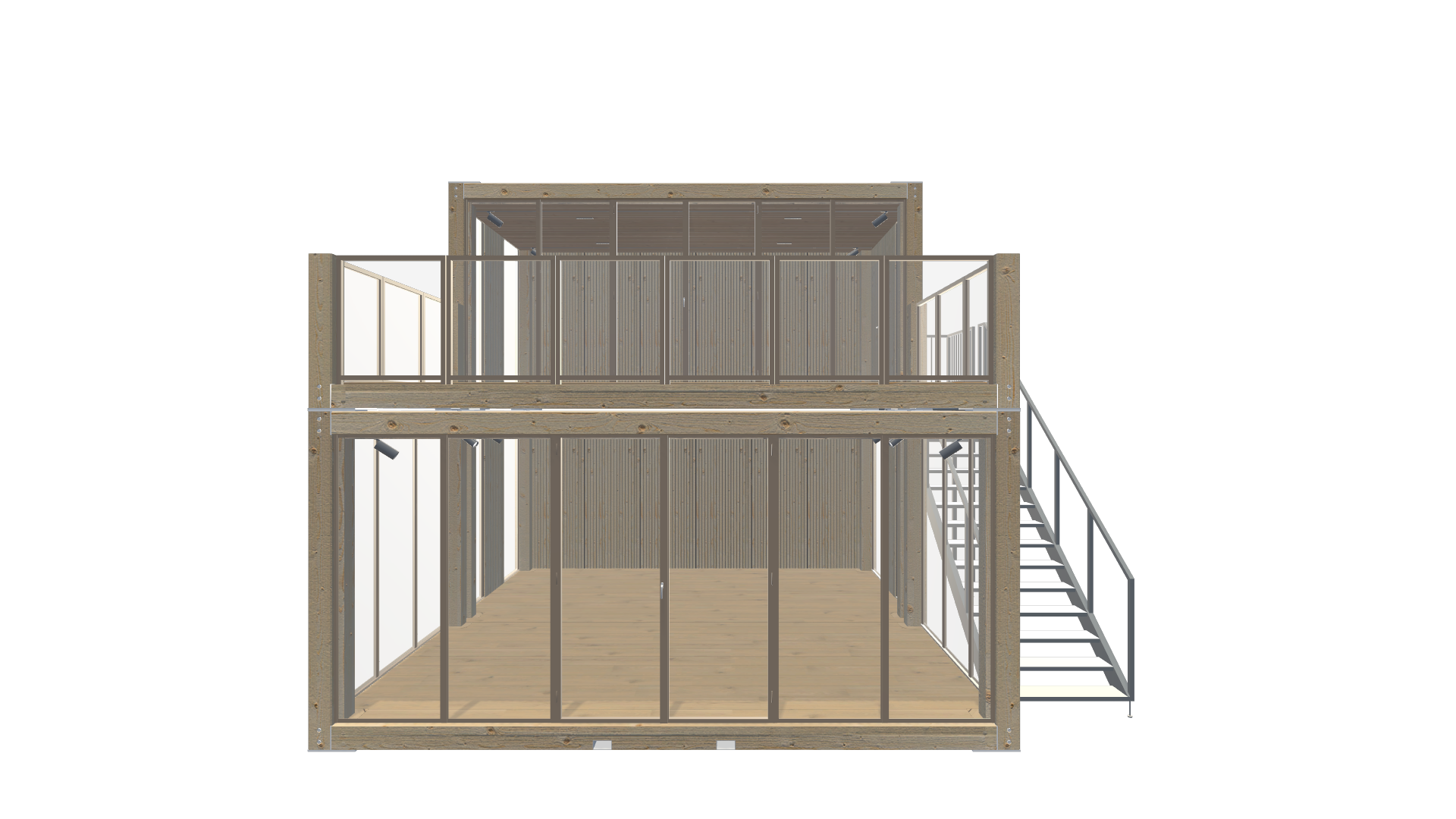 Holzmodule Woodline - PREFAB 212 - Screenshot - Frontal