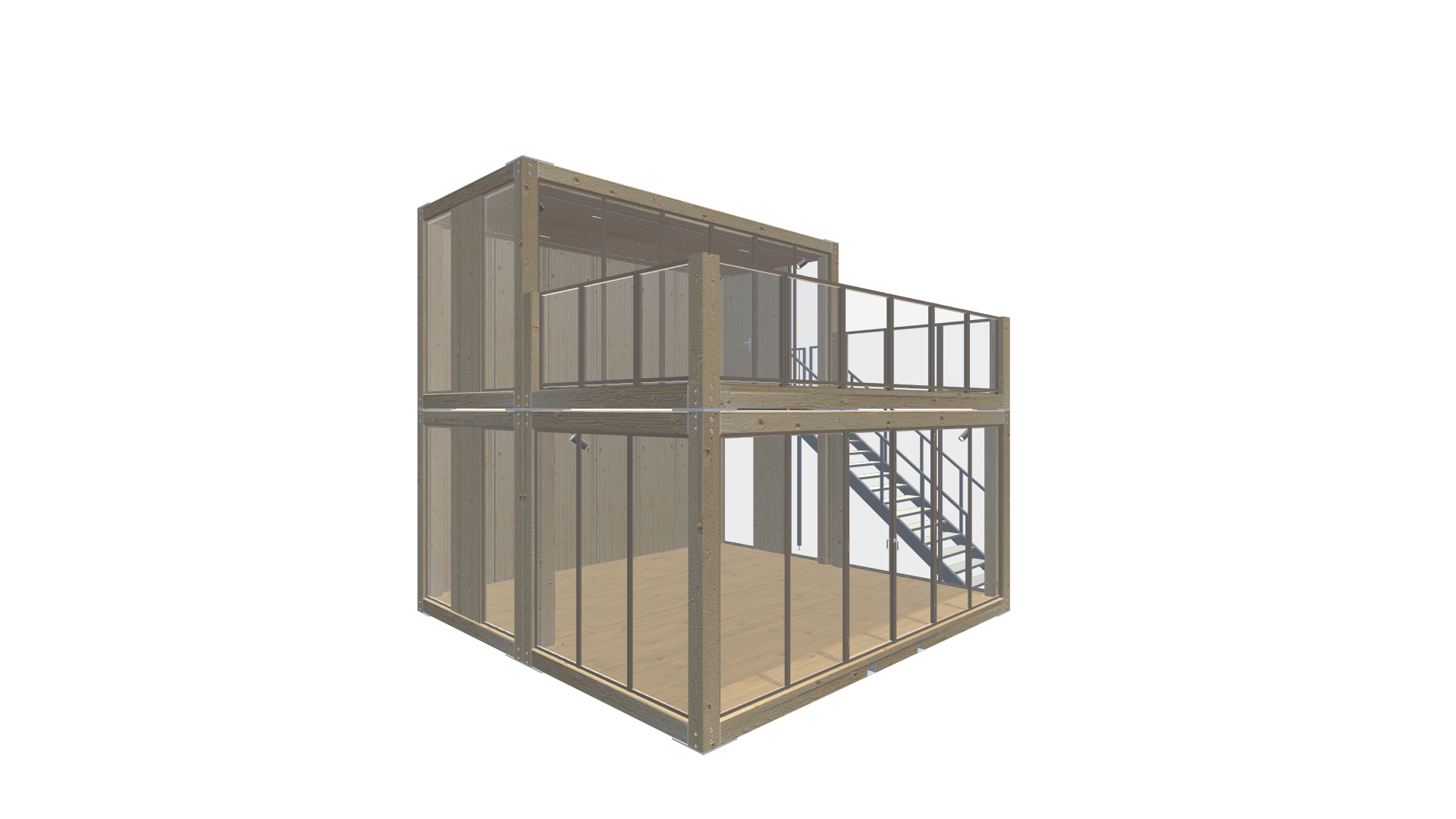 Holzmodule Woodline - PREFAB 212 - Screenshot - Vorne Links