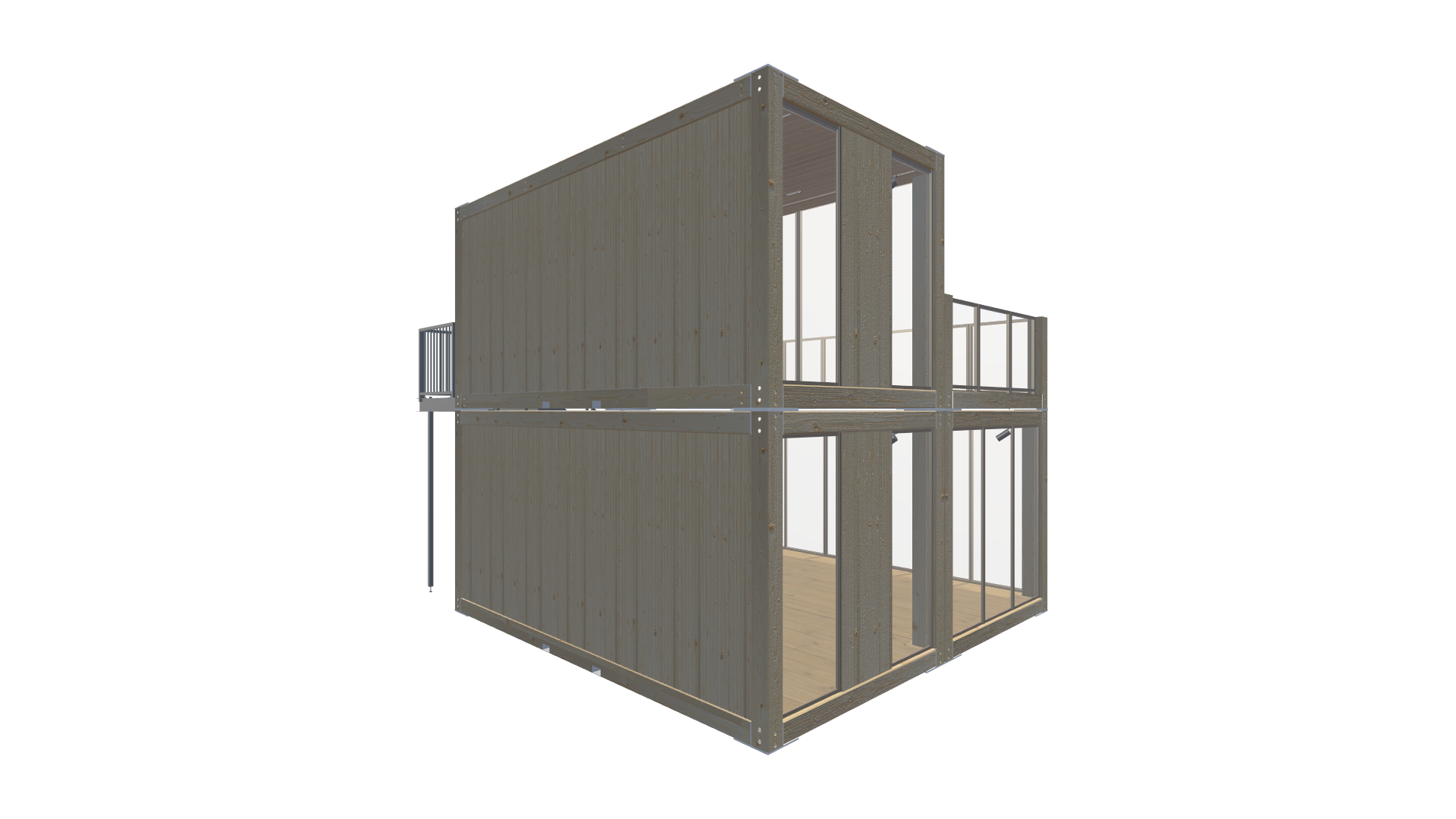 Holzmodule Woodline - PREFAB 212 - Screenshot - Hinten Links