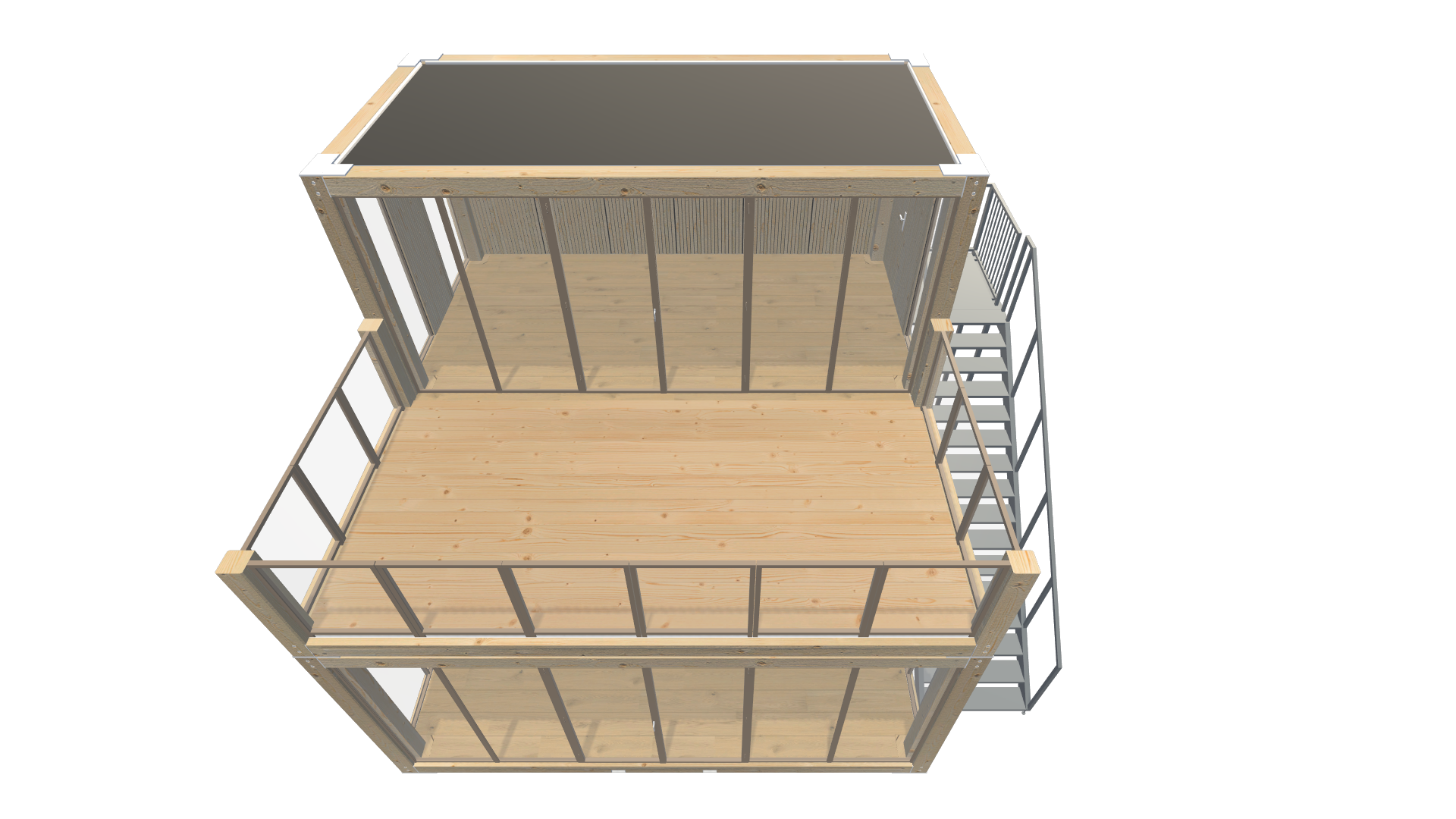 Holzmodule Woodline - PREFAB 212 - Schräg Oben Holzmodule Woodline - PREFAB 212 - Screenshot - Schräg Oben