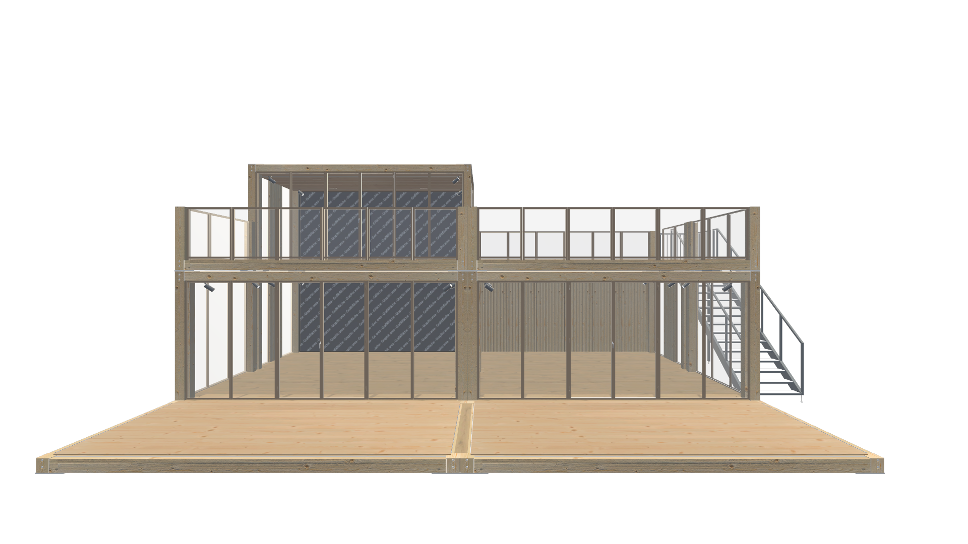 Holzmodule Woodline - PREFAB 218 - Screenshot - Frontal