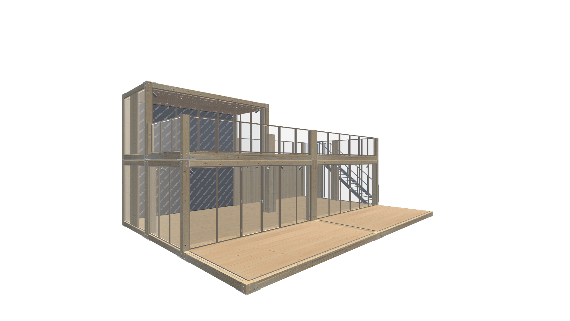 Holzmodule Woodline - PREFAB 218 - Screenshot - Vorne Links