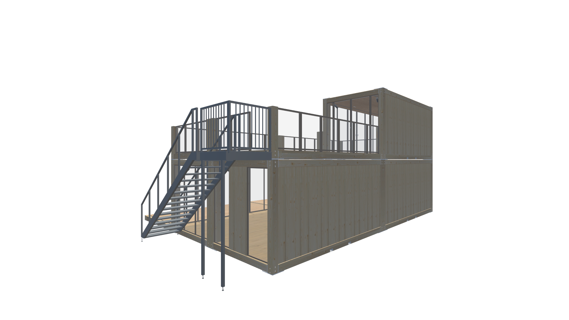 Holzmodule Woodline - PREFAB 218 - Screenshot - Hinten Rechts