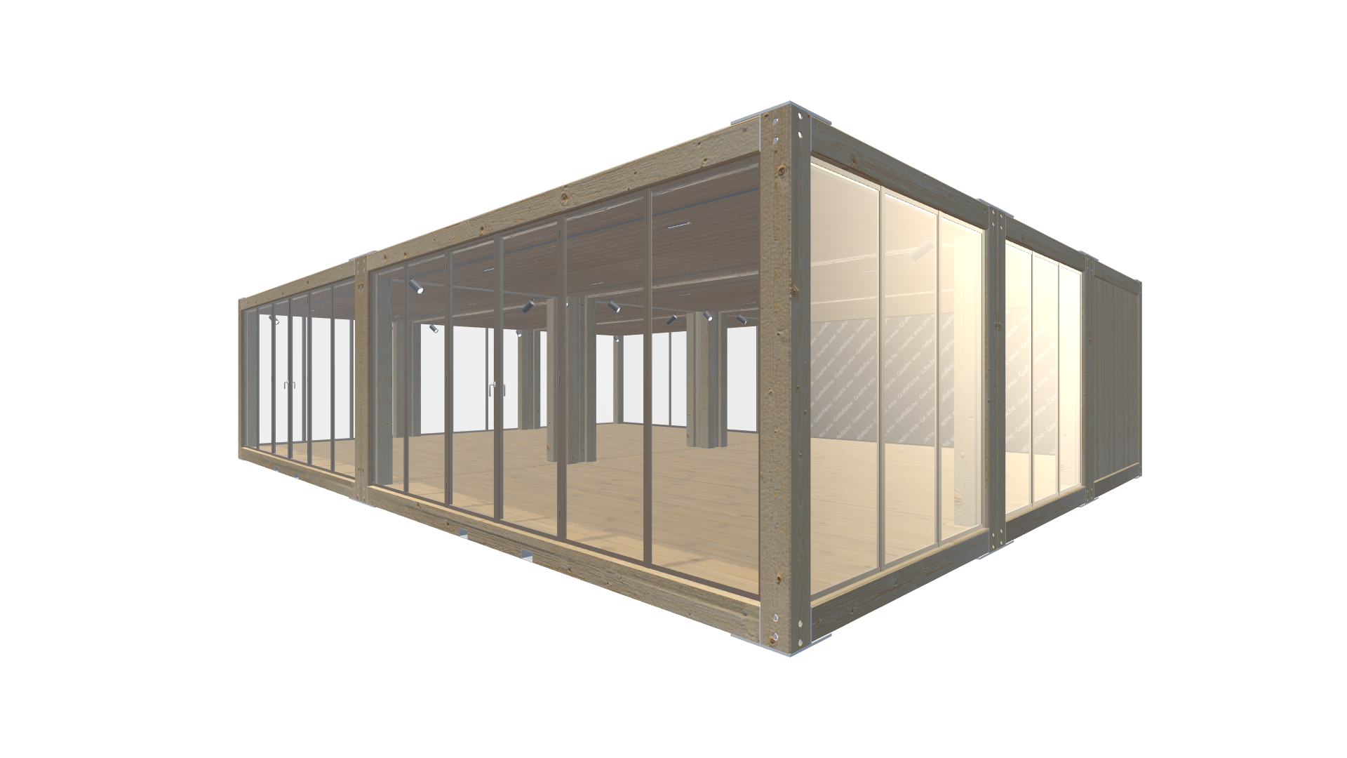 Holzmodule Woodline - PREFAB 215 - Screenshot - Vorne Rechts