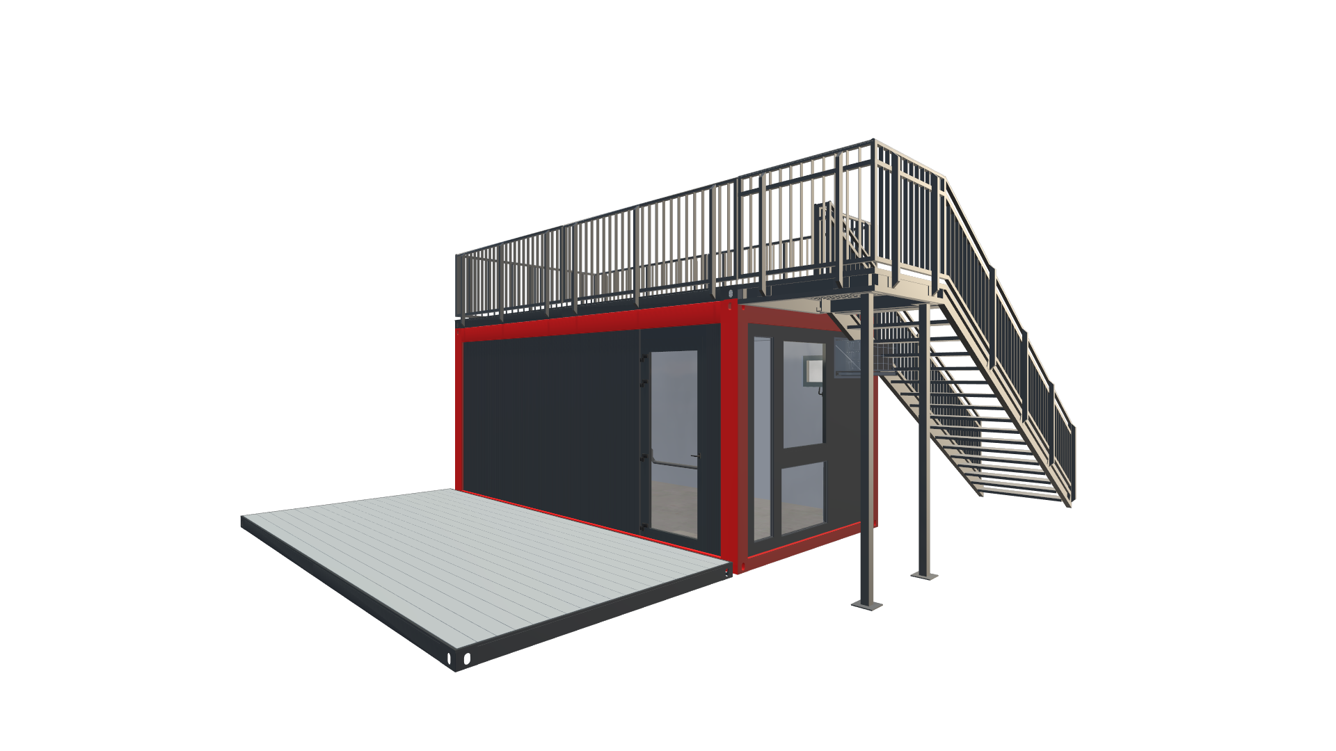 Eventcontainer Vario-Line | PREFAB 92 - Vorne Rechts Eventcontainer Vario-Line | PREFAB 92 - Screenshot - Vorne Rechts