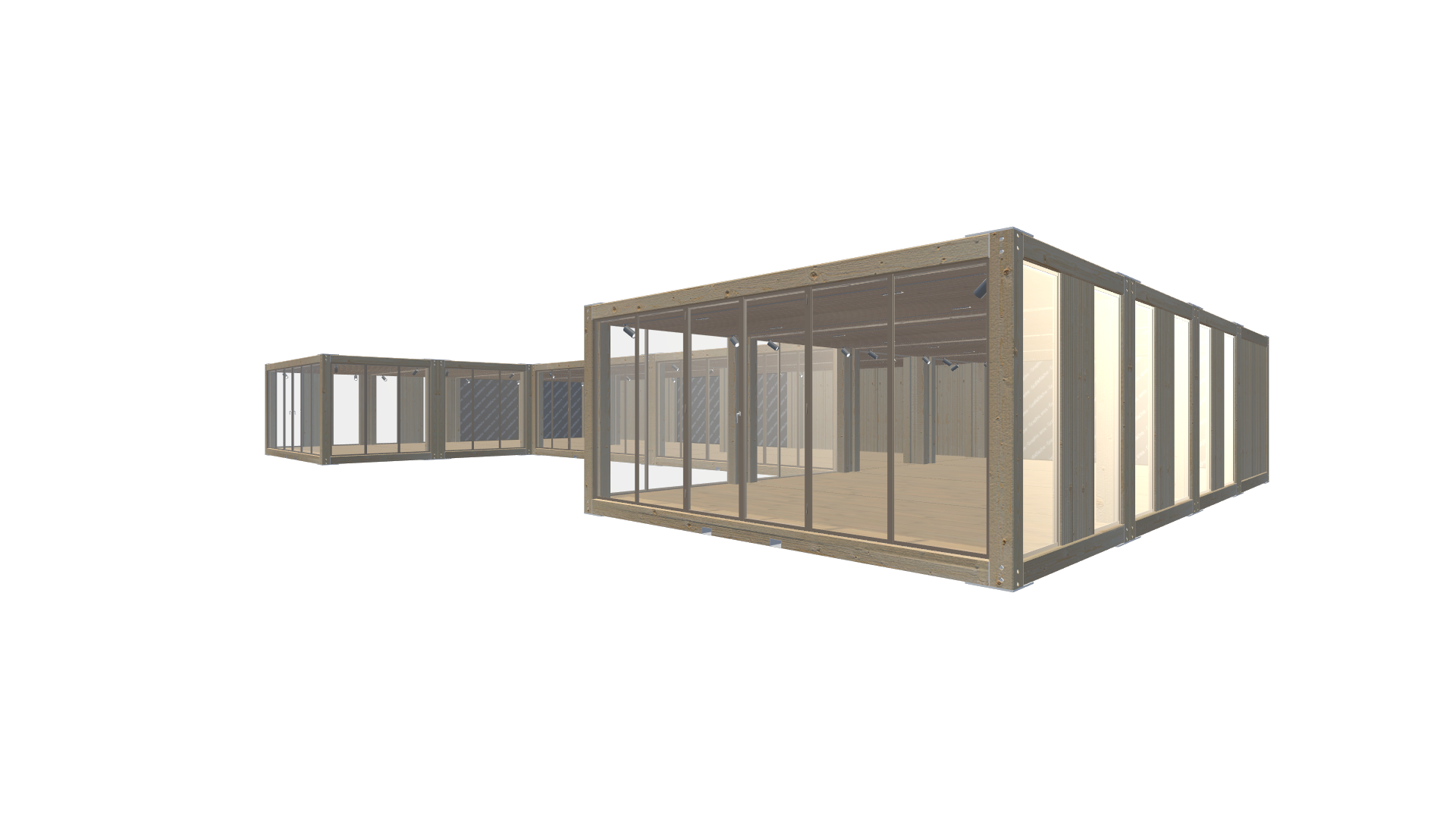 Holzmodule Woodline - PREFAB 213 - Screenshot - Vorne Rechts