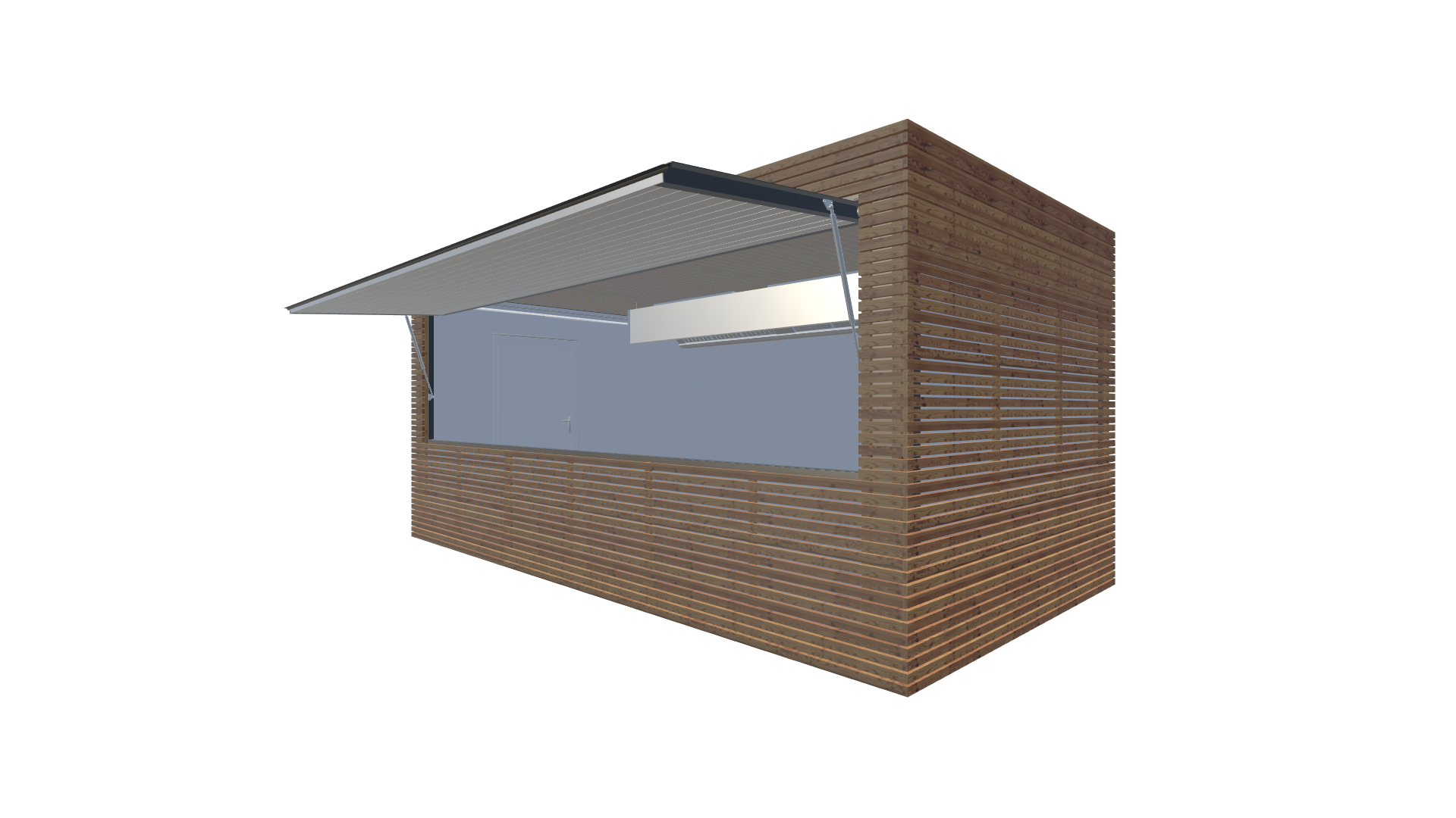 Eventcontainer CN20-Standard Container Kitchen – PREFAB 401 - Screenshot - Hinten Links