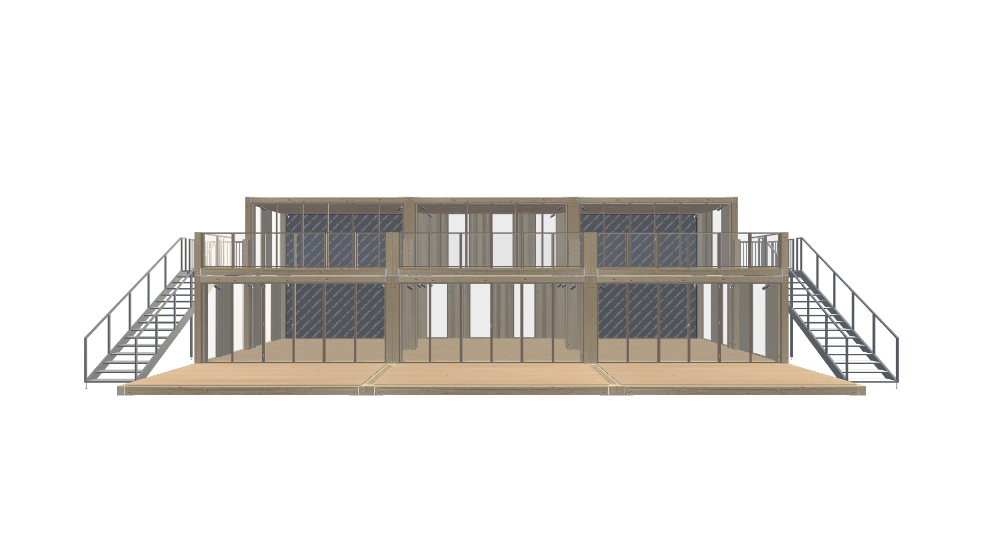 Holzmodule Woodline - PREFAB 210 - Screenshot - Frontal