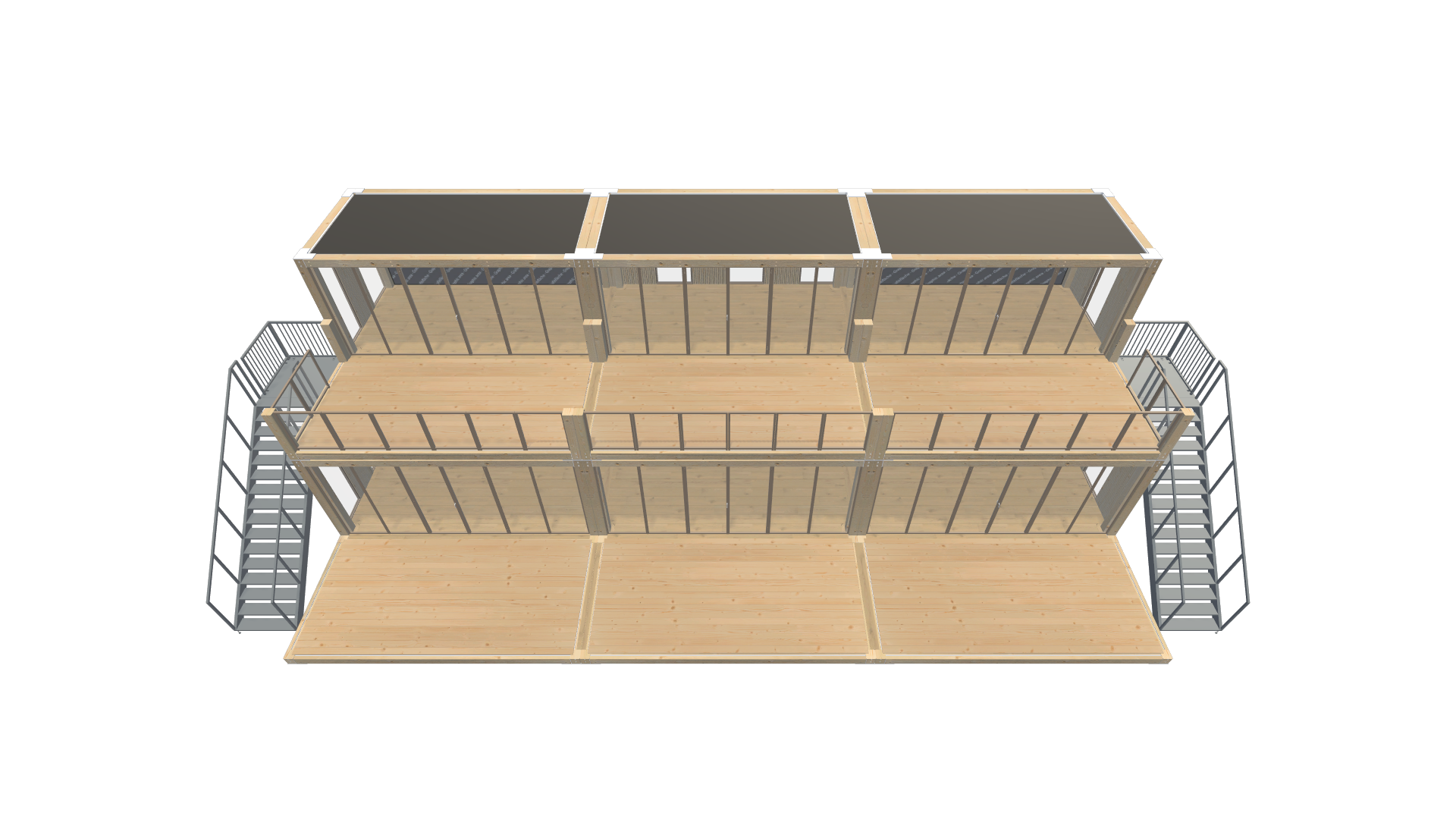 Holzmodule Woodline - PREFAB 210 - Schräg Oben Holzmodule Woodline - PREFAB 210 - Screenshot - Schräg Oben
